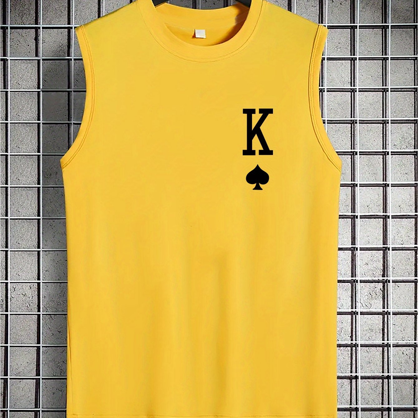 TEMU Spring And Summer Tank Tops Featuring Style, Print For Young Men, Perfect For Casual Wear With A Round Neck