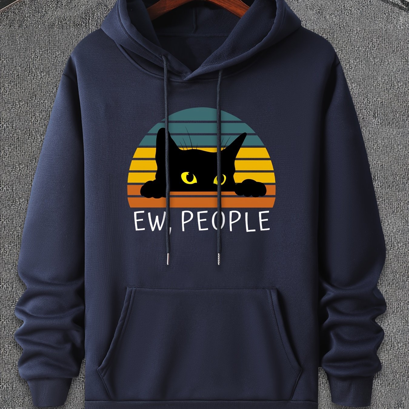 TEMU Active Hoodies Leisure Hoodies With Black Cat And