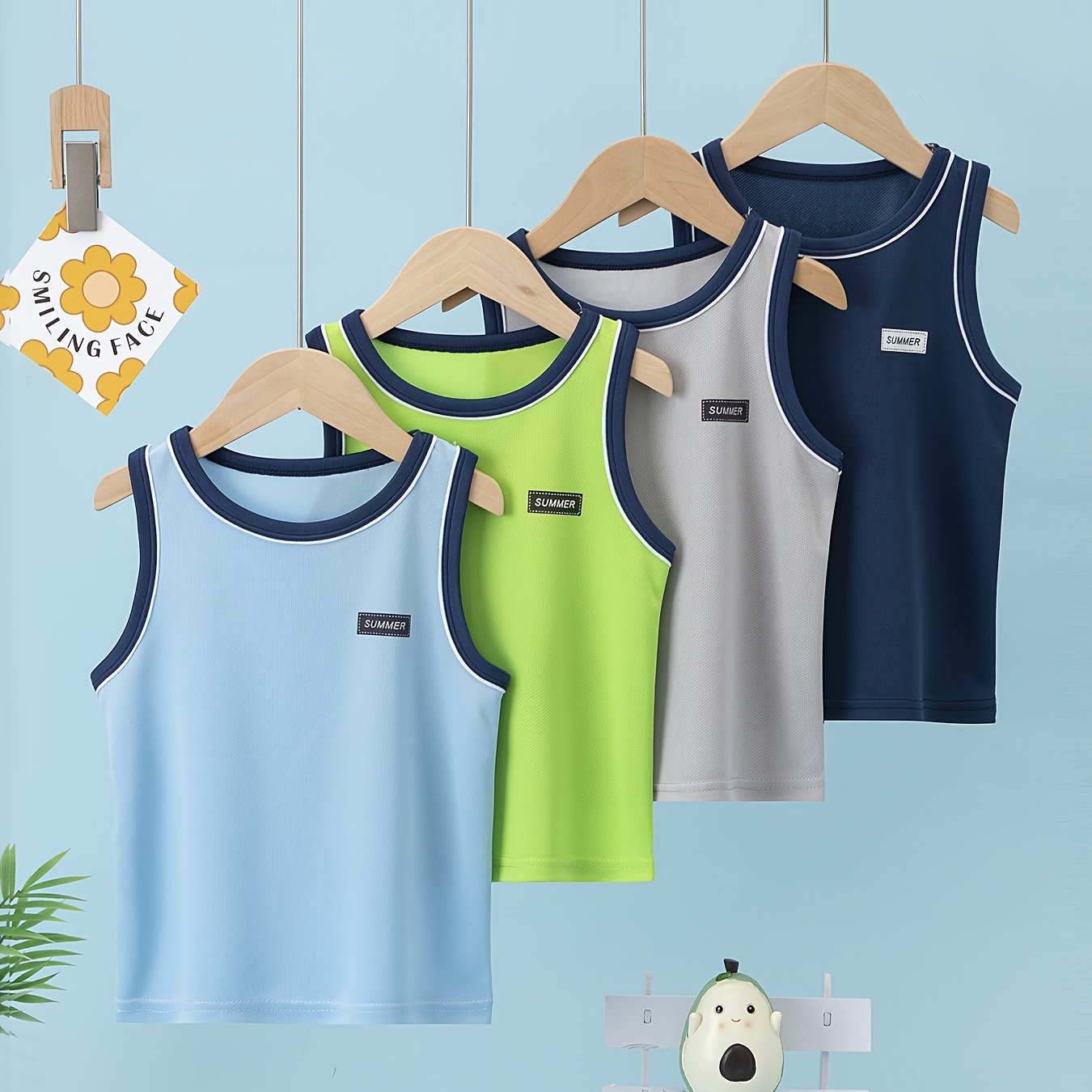 Image of 4pcs Set Quick-dry Vest Boys Girls Breathable Sweat-absorbing Sports Training Basketball Summer , Sweat-resistant