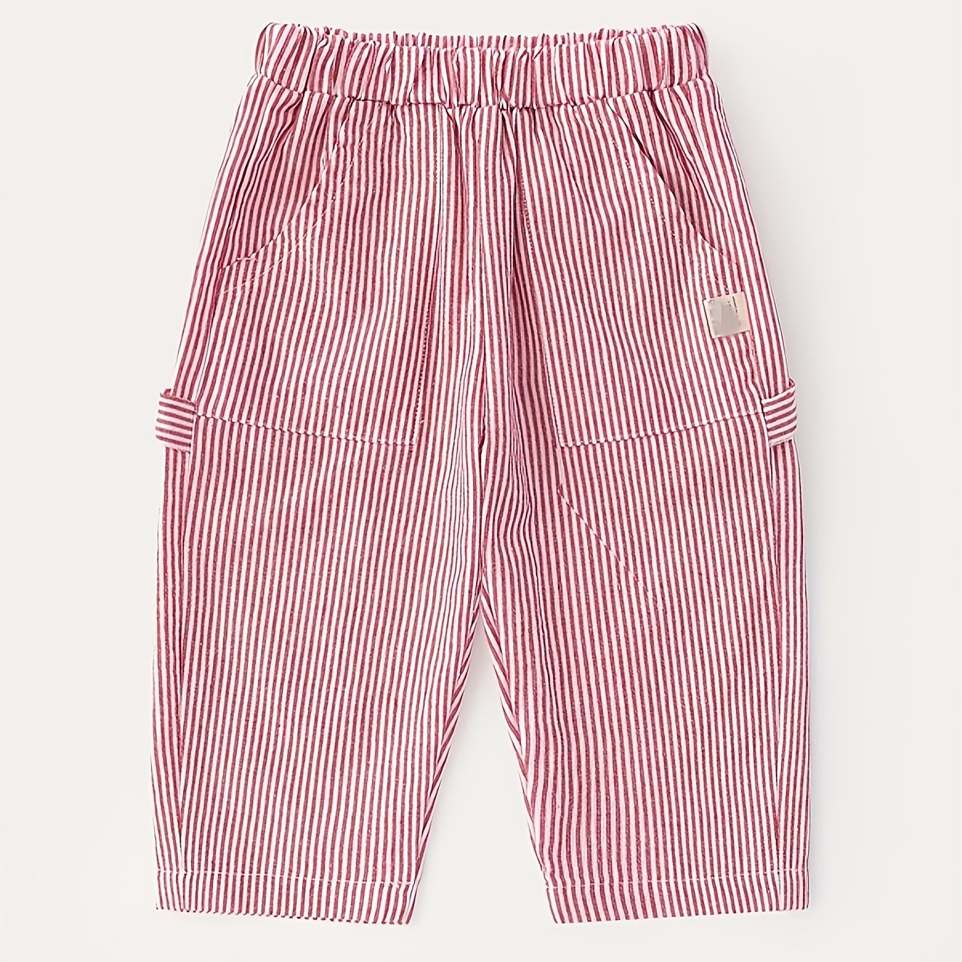 Image of Infant Toddler Boys Girls Walking Children Baby Outing Casual Striped Long Pants Front And Long Single Pants Spring Summer Autumn, For Outdoor