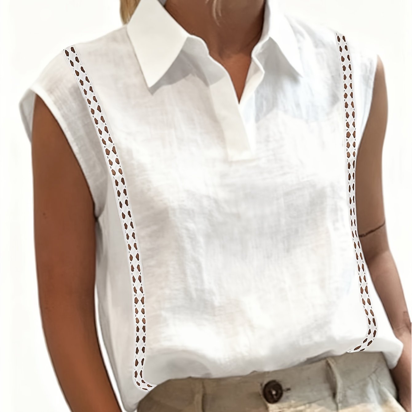 Loose Solid Color Open-front Short-sleeved Pullover