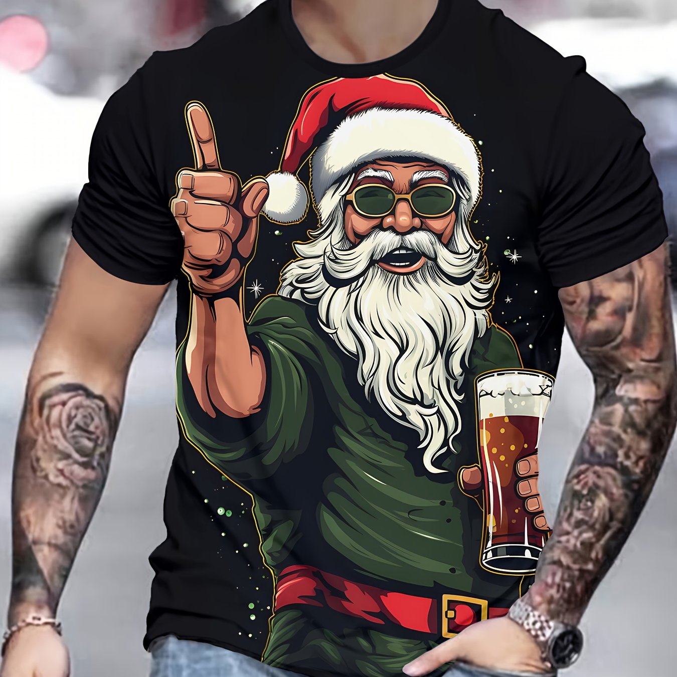 Men's Casual Short-sleeved T-shirt Christmas New Arrival