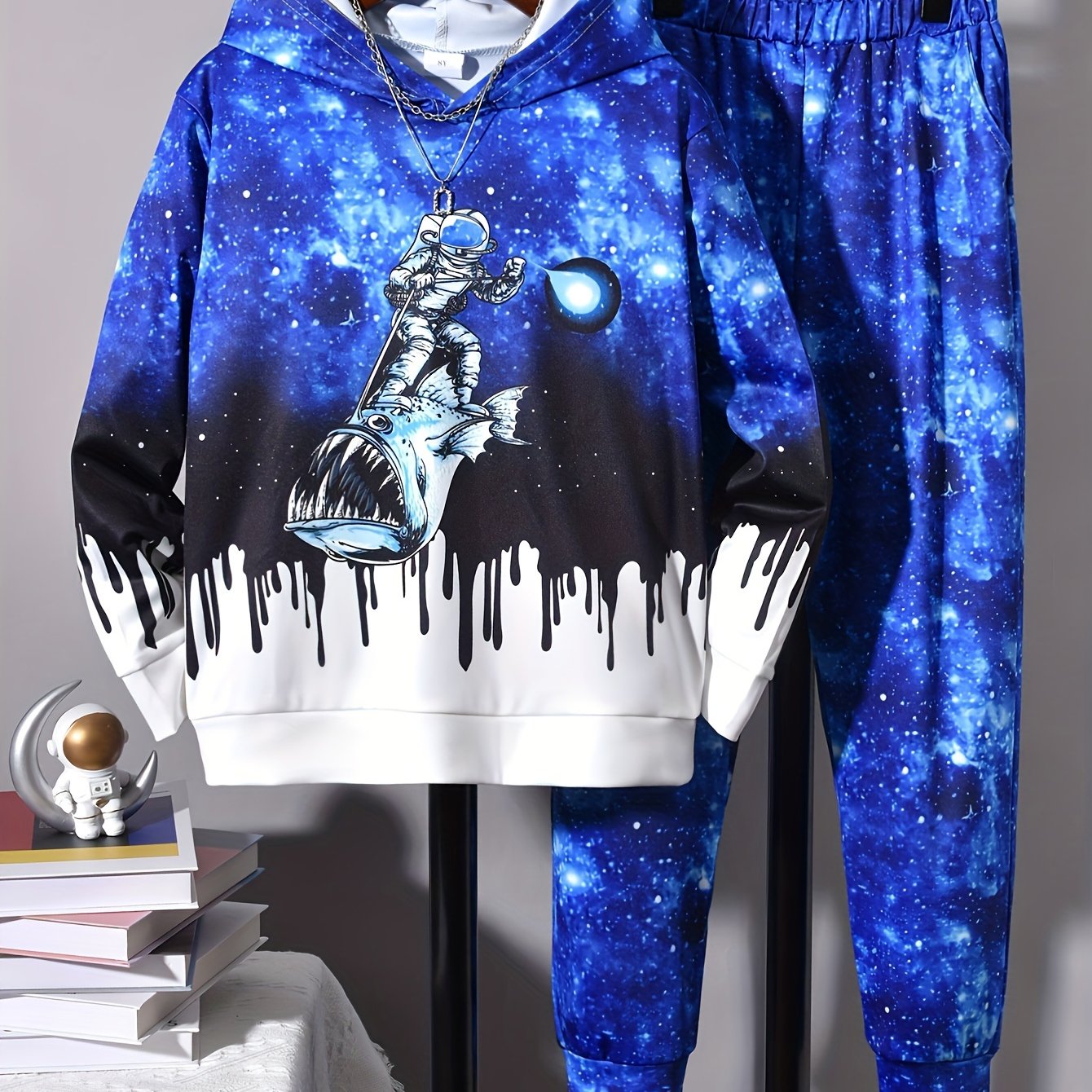 Boy s Astronaut colorful Football Print Hooded Outfit Hoodie Temu