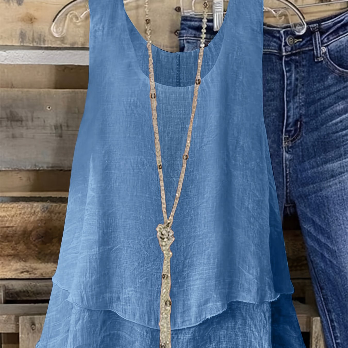 Plus Size, Women's Plus Size Sleeveless Elegant Tank Top