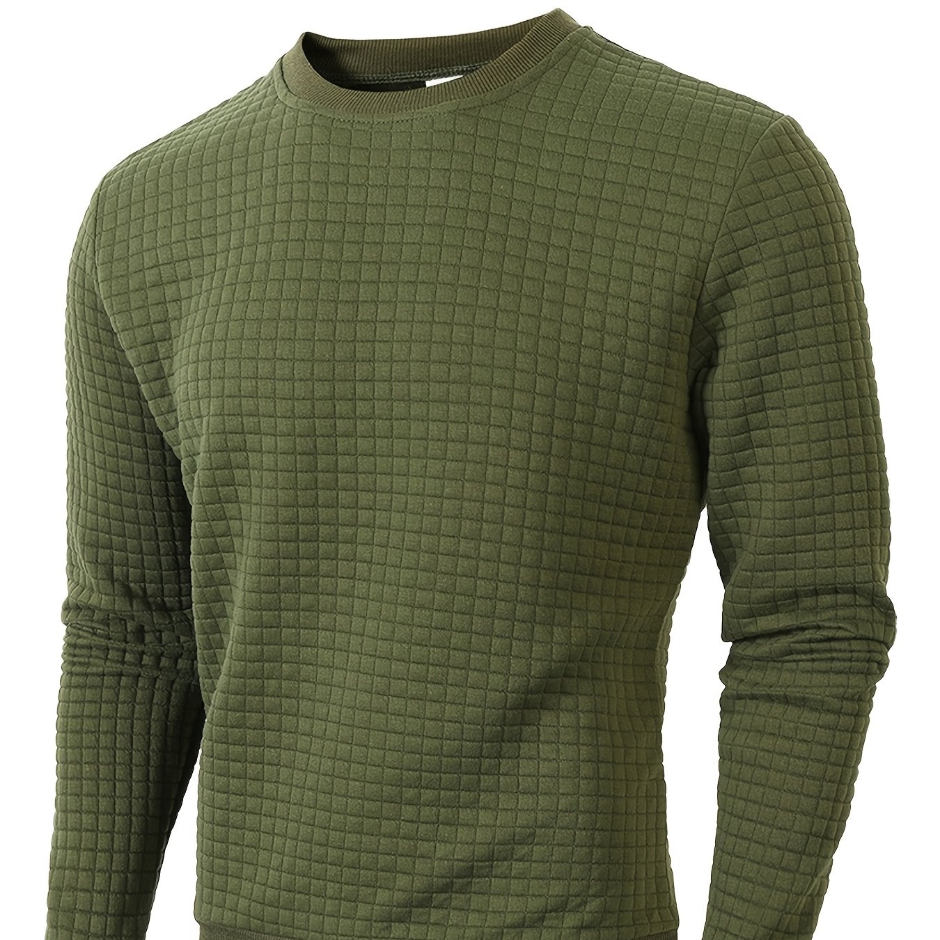 TEMU Men's Bohemian Long Sleeve Pullover - Cozy Jacquard Fabric Sweatshirt, Casual Outdoor Jogging & Fitness Training Pullover, Regular Fit, Pullover