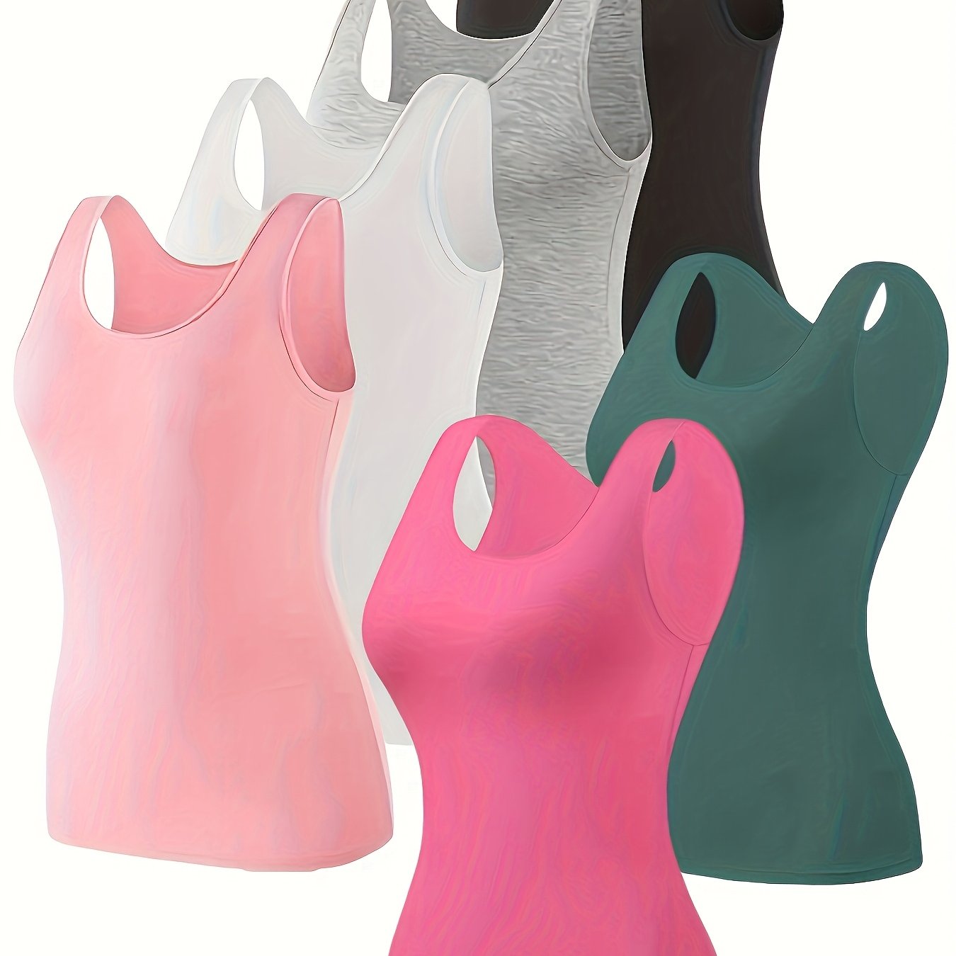 6pcs Casual Vest, All-match Cool And Tops In , 6-color Large-size Elegant Vest