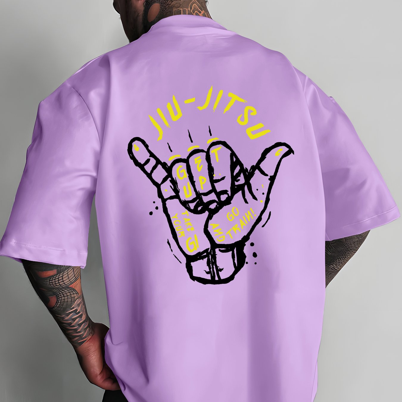 TEMU Jitsu Gesture Pattern Elements, Versatile Men's Fashion, Short-sleeve Casual T-shirt For