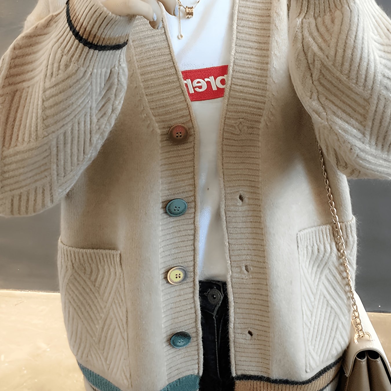 TEMU Cardigan pour femme, Nouveau vêtement d'extérieur printemps 2026, Veste pour femme, Mode printemps/automne