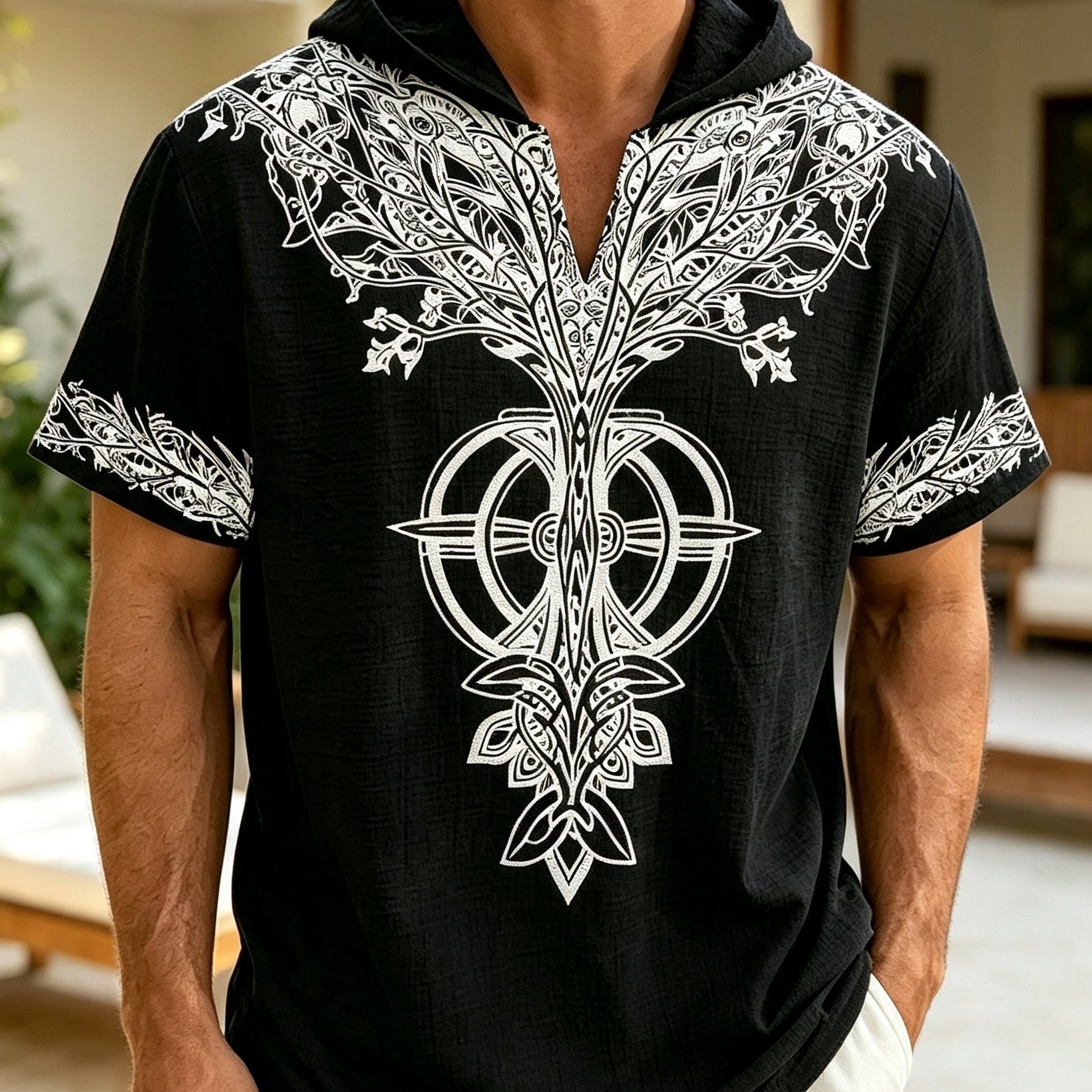 TEMU 26 Styles Summer Men's Loose Faith Print Hooded Hip-hop Trendy Short Sleeve, Casual , Outing Shopping