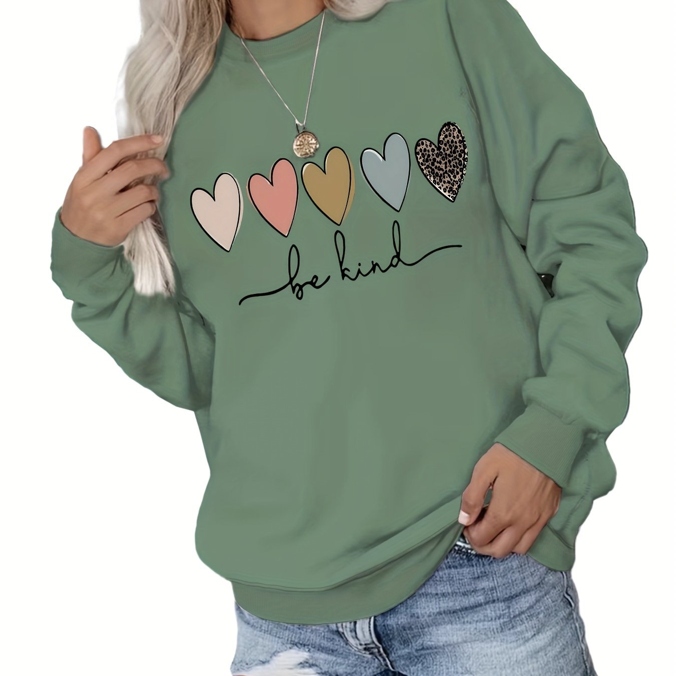 TEMU Letter Print Sweatshirt, Crew Neck Casual Sweatshirt For Fall & Spring, Women's Clothing