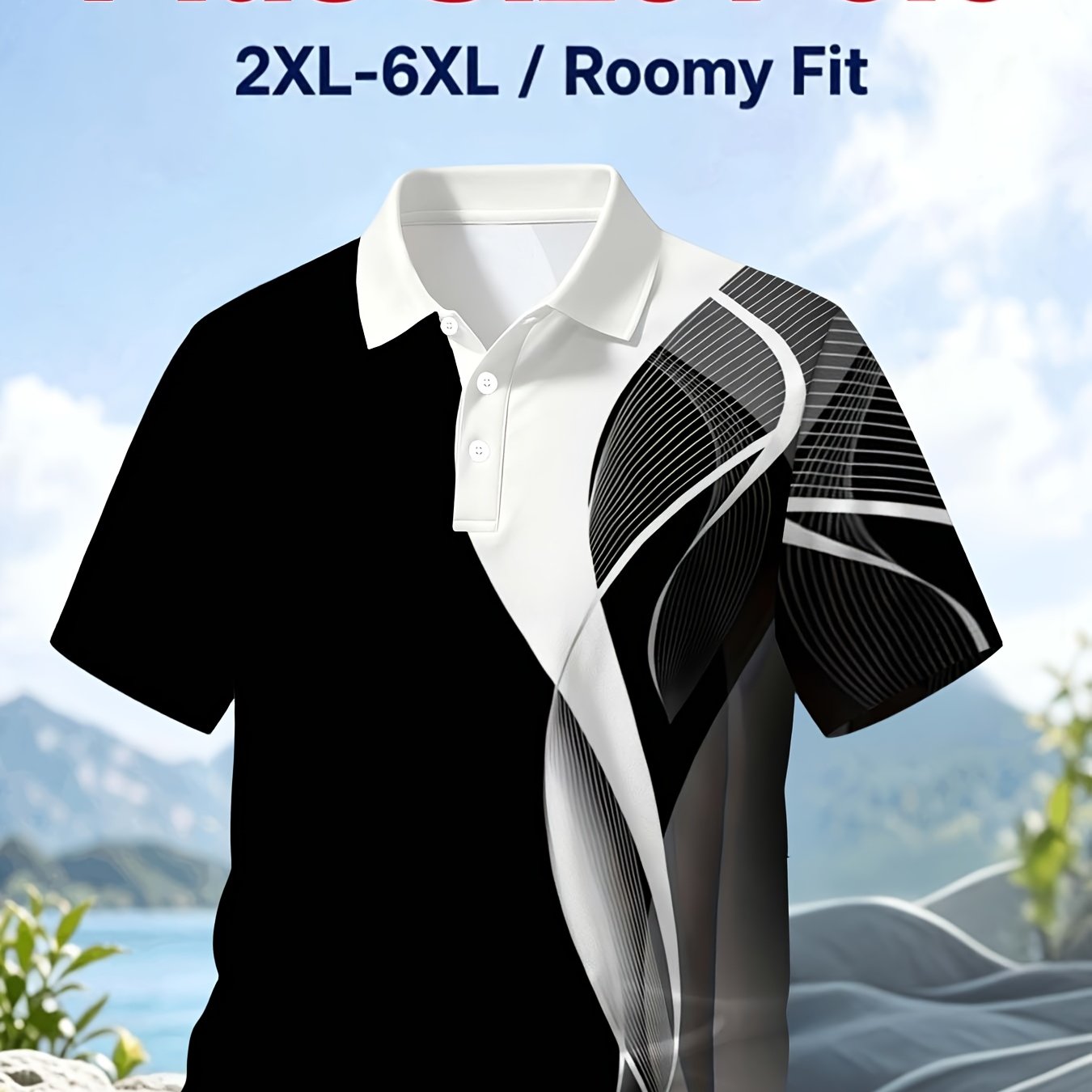 TEMU Men's Summer New Style Fashionable Casual Versatile Streetwear Trend Loose Fit Vacation Short Sleeve Top, Printed Design - Not Textured, Plus