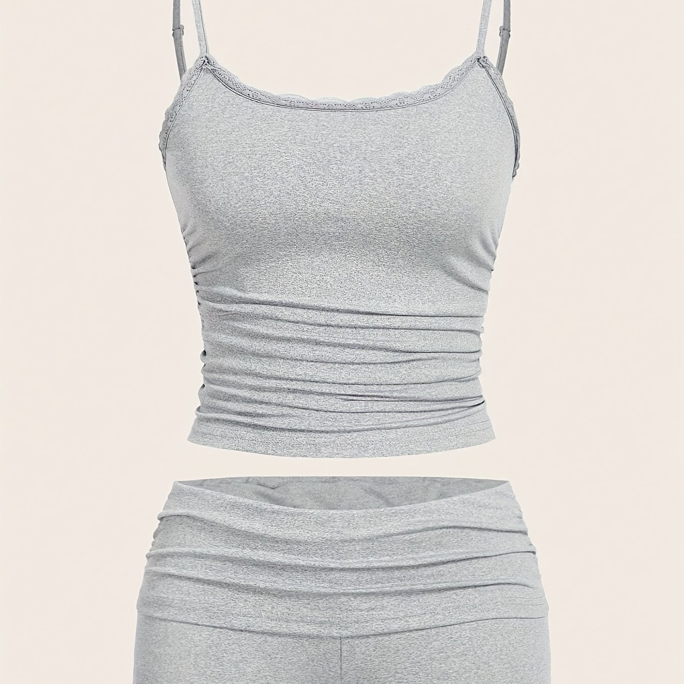TEMU New Women's Cute Casual Solid Color Women's Pants Set