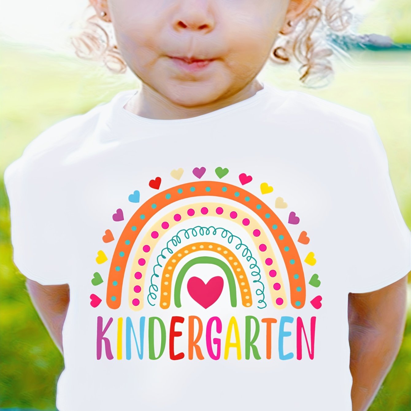T-shirt Rainbow Design For Kindergarten, Perfect For Day Of School