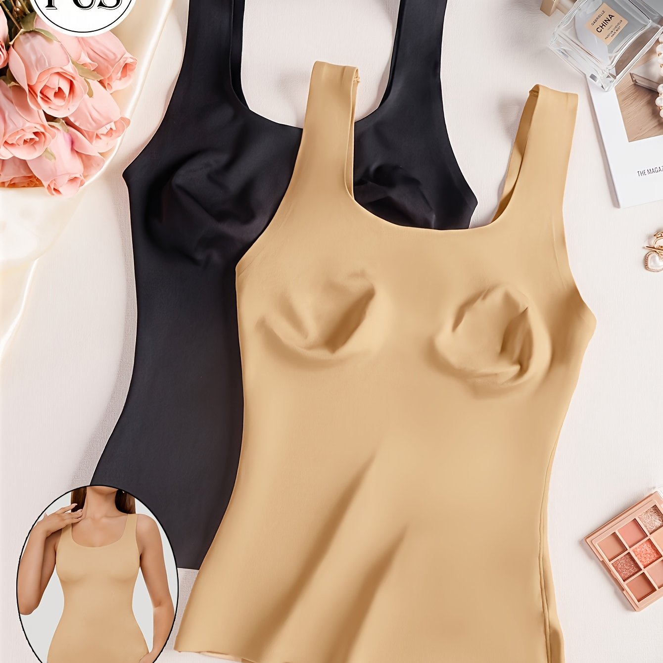 Two-pack Seamless Braless Shapewear For Women, Sports Party Underwear, Waistline Shaping Body Shaper
