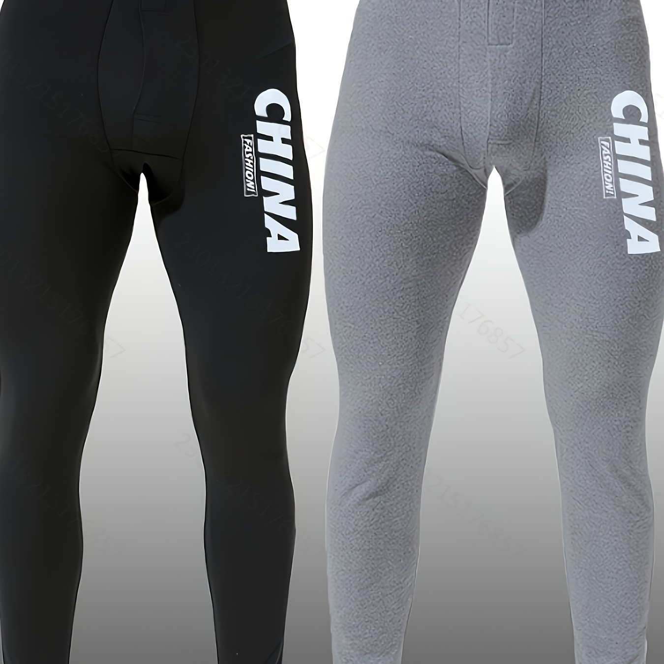 E-shop 2er-Pack farbmix Herren-, schmale Passform mit Buchstaben-Print, weiche warme Winter-Freizeithose, plüschig verdickt für Teenager,