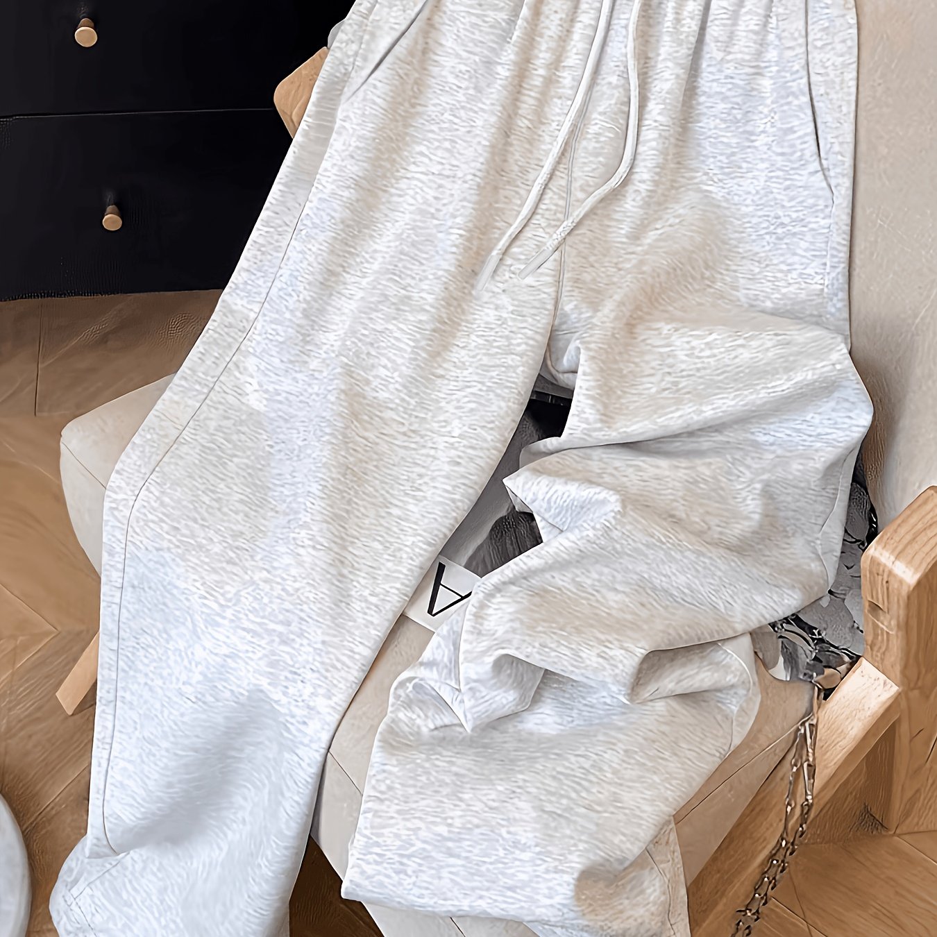 TEMU Plain Slim-'s Trousers, Trendy Minimalist, Y Elegant Casual Long Pants
