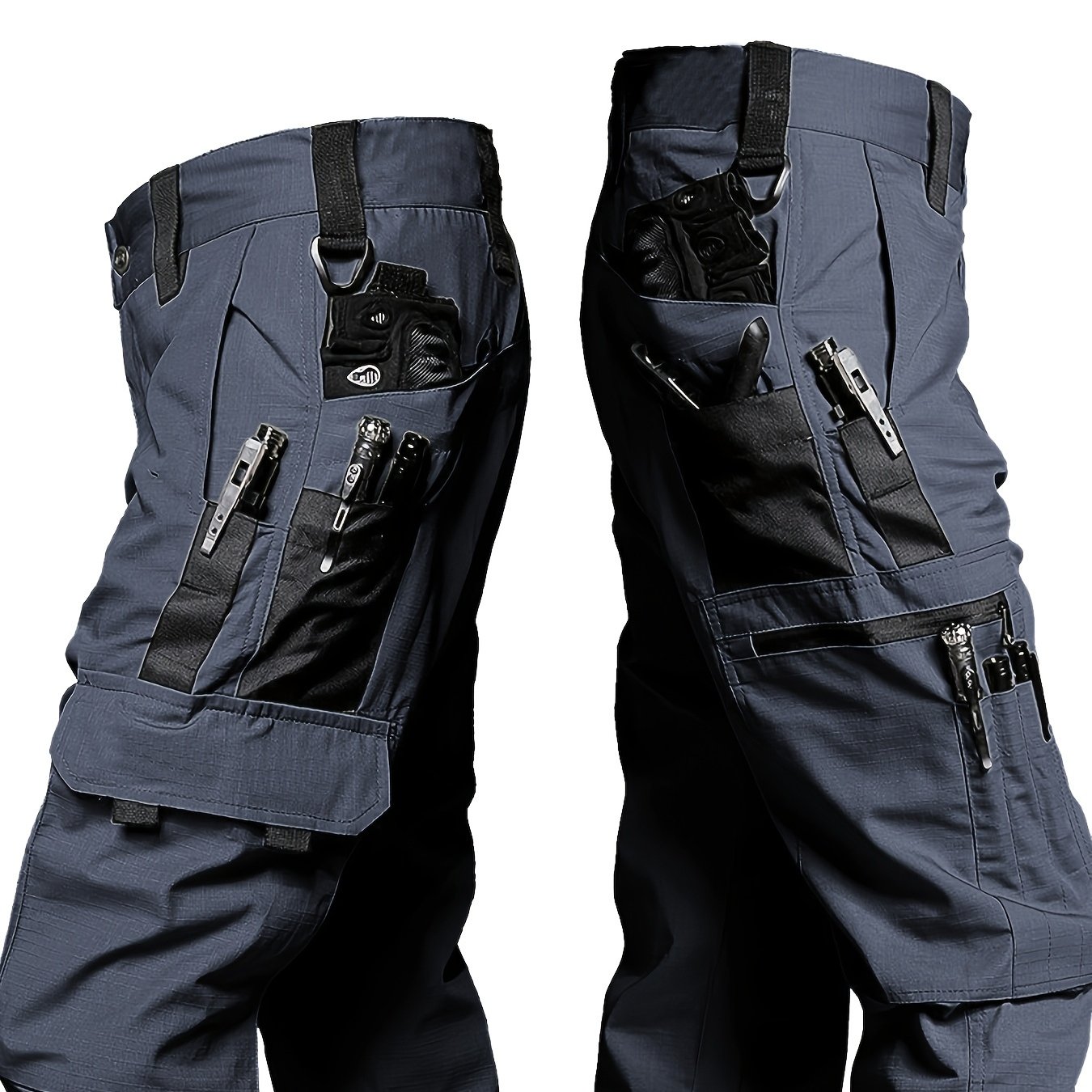 TEMU Men's Tactical Pants, Durable Multi-pocket Cargo Trousers For Outdoor Construction, Hiking And Trekking, Casual Tactical Pants|adjustable