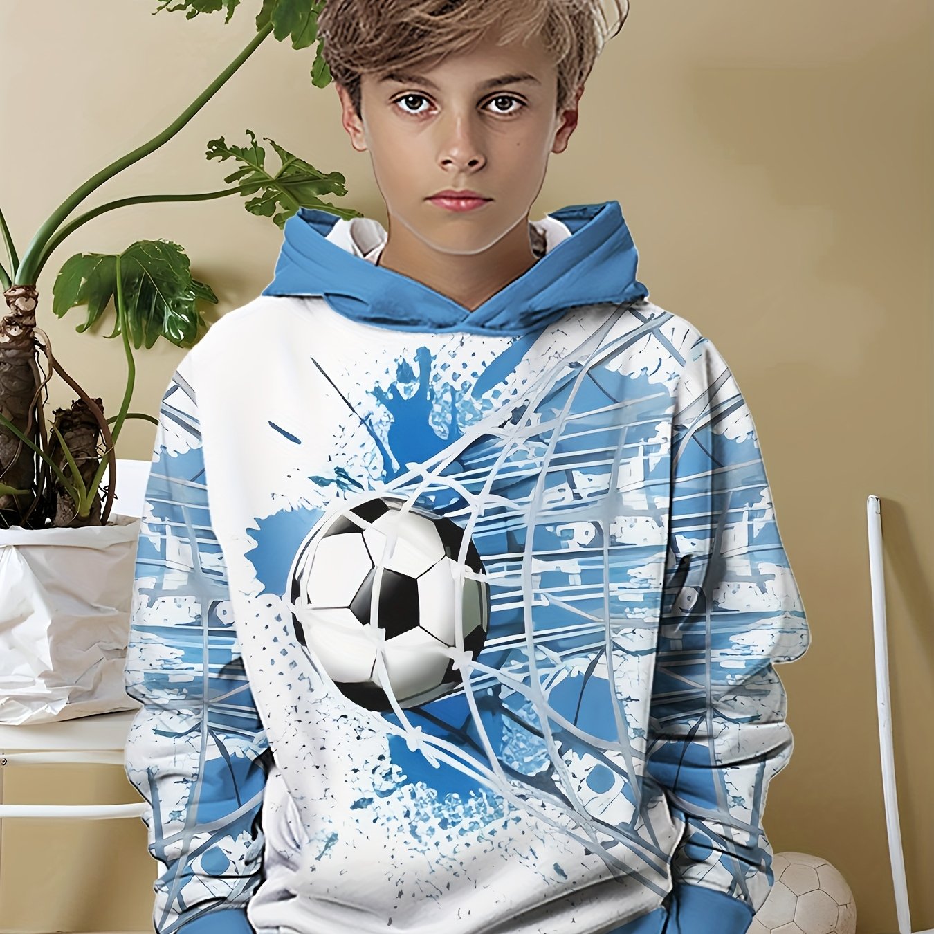 Image of Boys 3d Printed Casual Fashion Sweater Hoodie Spring Autumn Winter Children's Long Sleeve Pullover Children's Clothing, Boys Outfit,christmas,halloween
