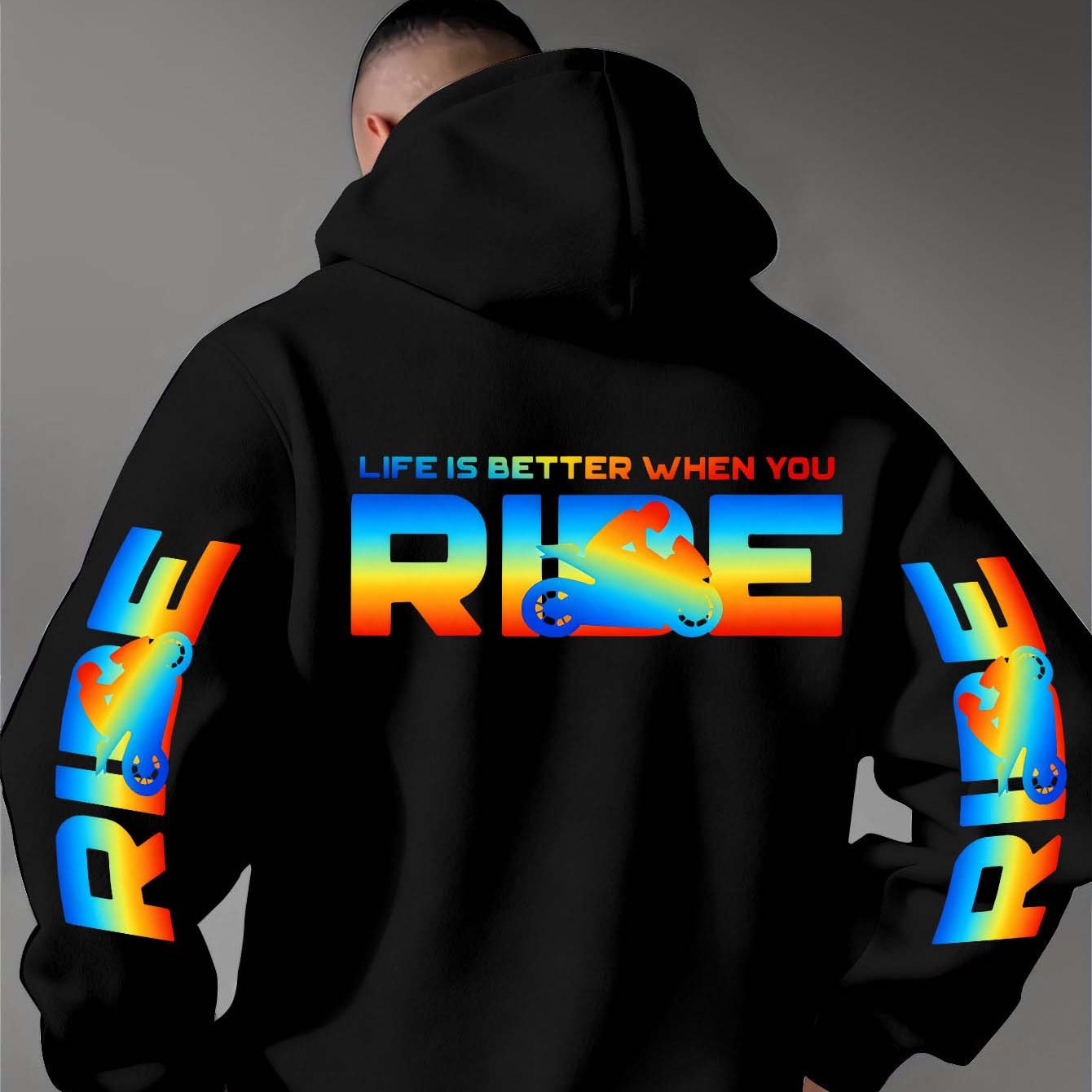 TEMU A Better When You Ride Theme Design Trendy Hoodie For Man's Hoodie High Quality Thick Premium Hoodie For Casual Wear And Outdoor Activities Gift