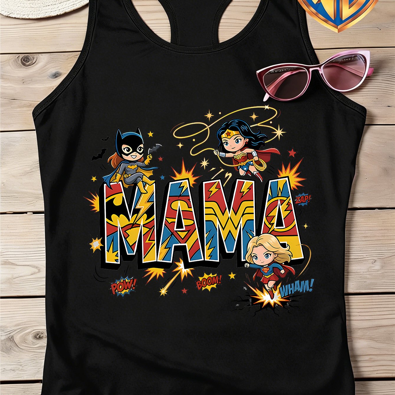 TEMU Wb Women's Comics Licensed Mama & Female Superhero Sleeveless Tank Top - Y2k Neck Blouse-compatible For , Vacation, Date Outfits | Spring Summer
