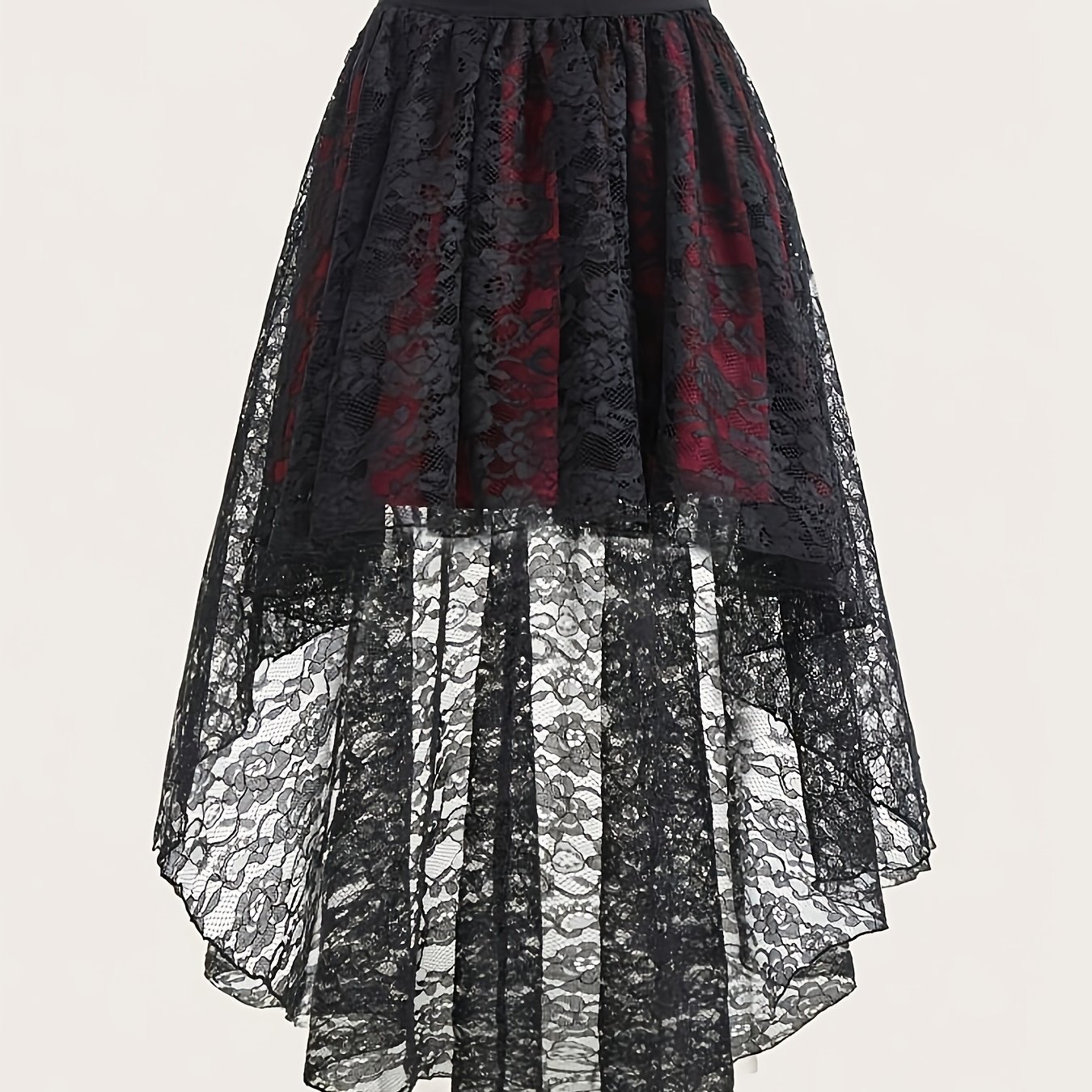 A Lace Flower Skirt With A High-low Hem And An Irregular Short Design