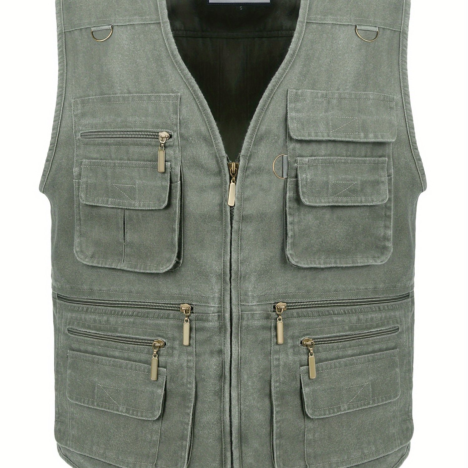 Men' Washed Outdoor Travel Vest With Multiple Pockets - Lightweight For Hunting, Fishing, And Casual Wear - Beige, Non-stretch Fabric, V-neck Design, Spring/fall Use, Hunting Vest
