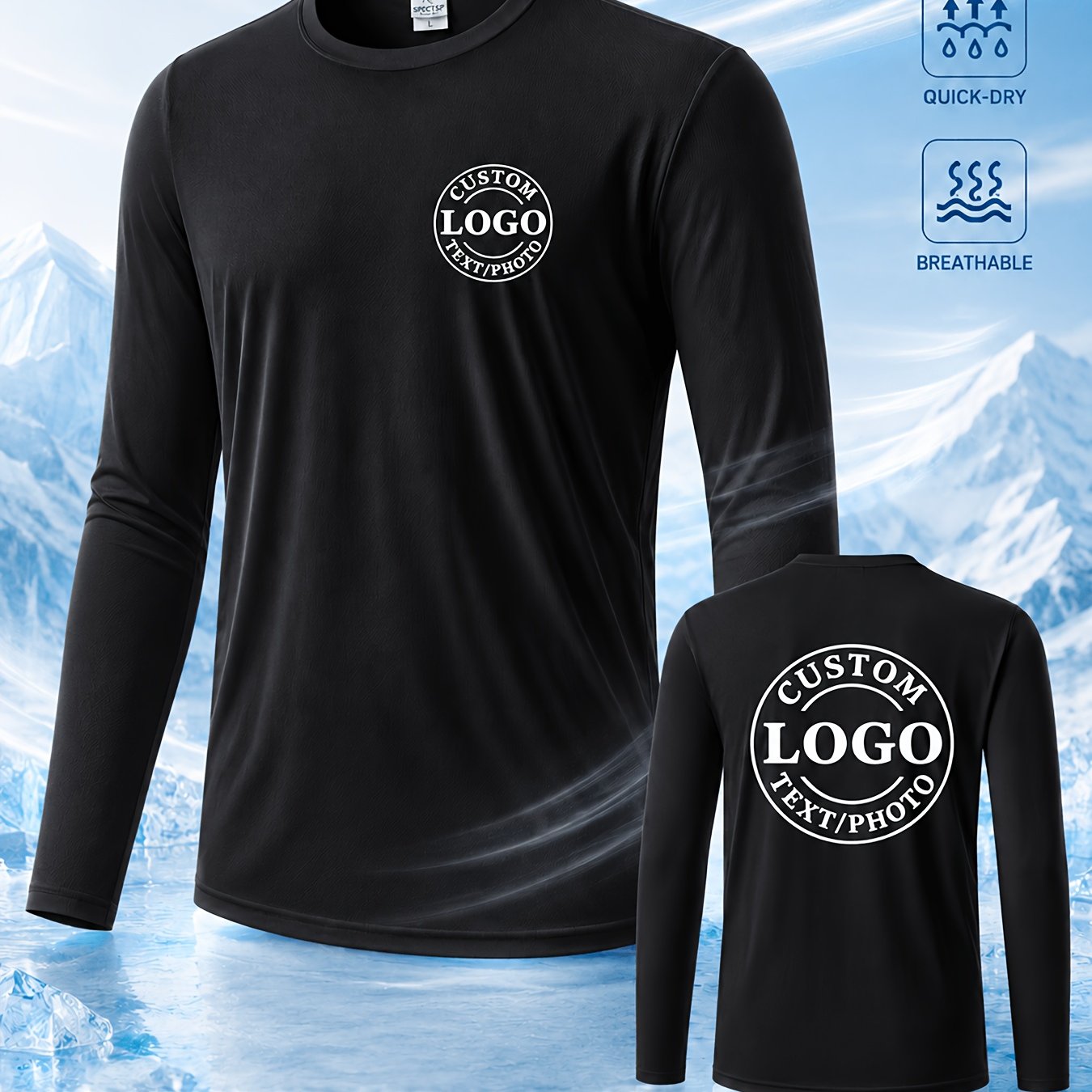 TEMU Customizable Quick-dry Long-sleeve Business/executive Shirt - Breathable And Cool, Suitable For Fishing, Camping, Fitness, Running, Workwear,