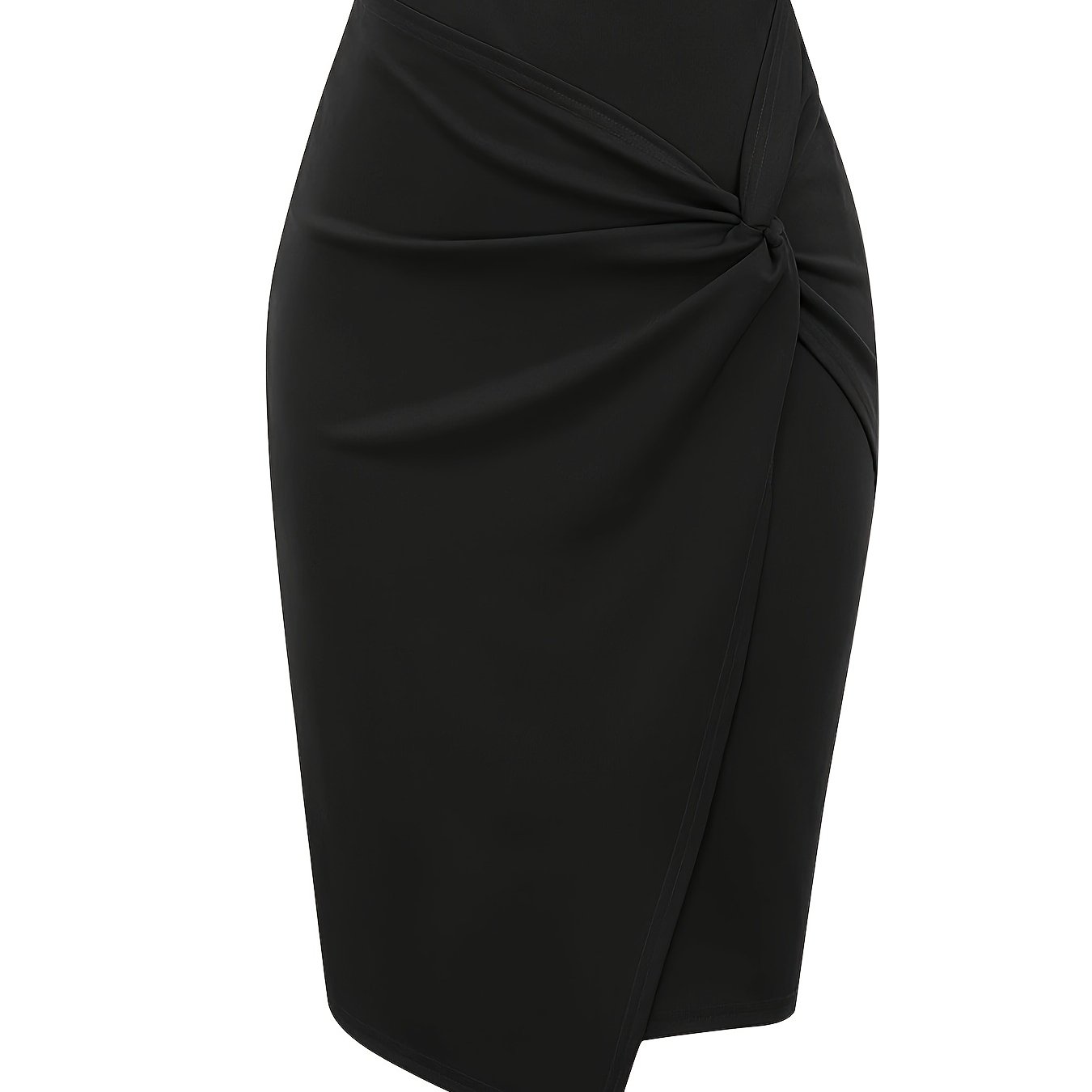 TEMU Women's High-waist Stretch Pencil Skirt, Office Business Solid Color Skirt, Fashionable Casual High-waist Hip-enhancing Skirt