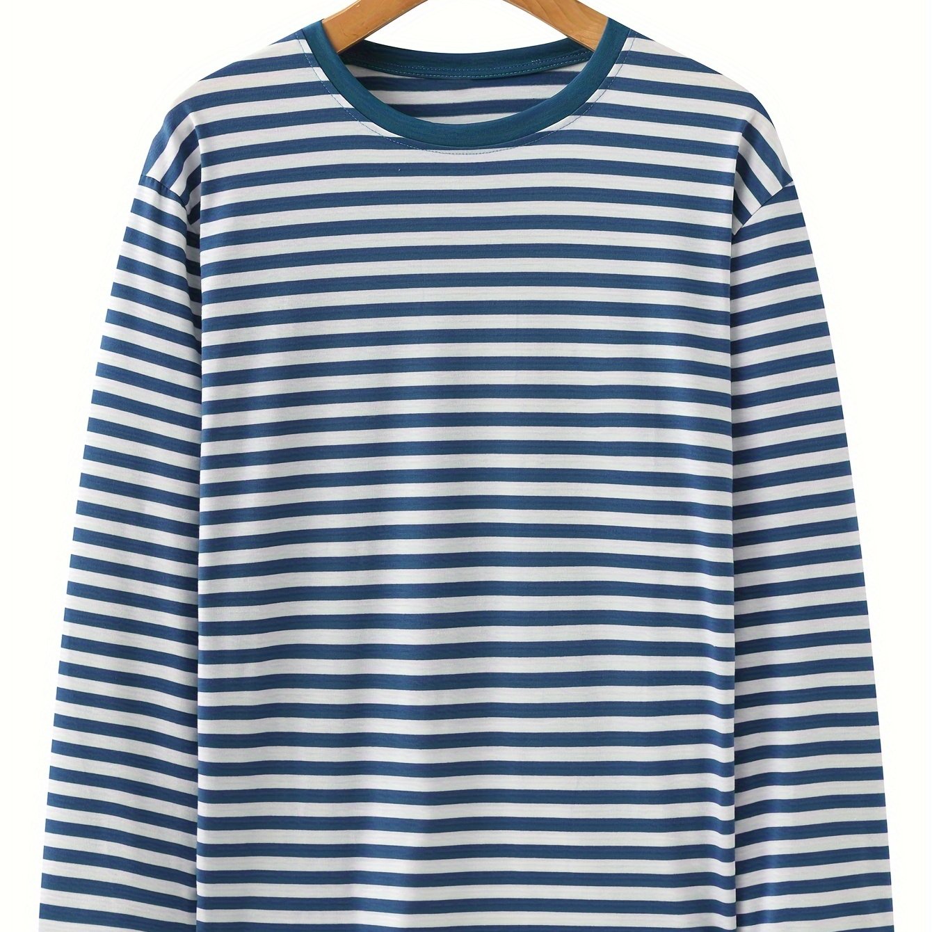 E-shop Modisches Stretch Casual Gestreiftes T-Shirt Herren Langarm T-Shirt Herren Oberteil