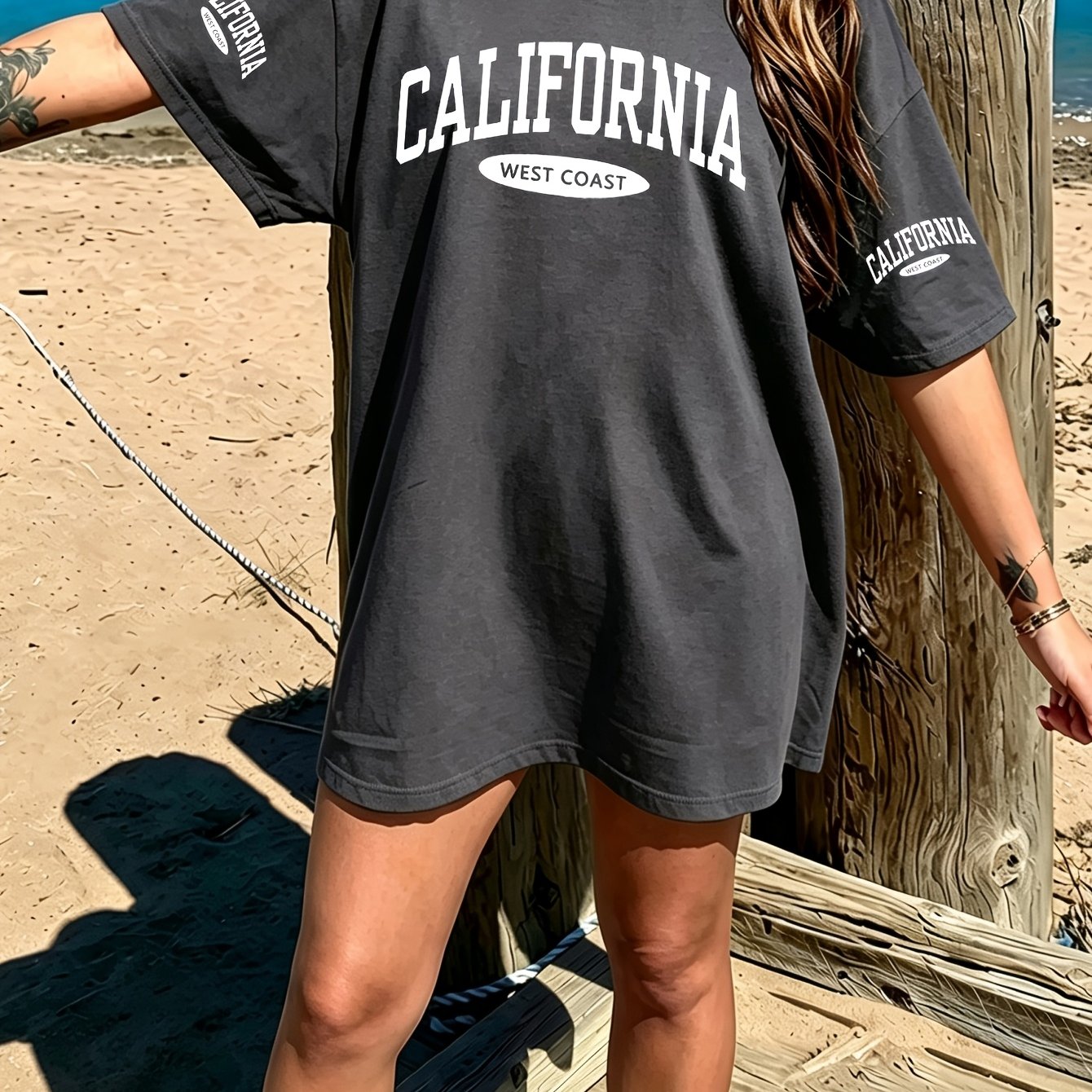 TEMU Fashion Casual Letters Printing Women's T-shirt, Short-sleeved T-shirt, , Machine Washable, Optional Color, Essential In Summer, Suitable For