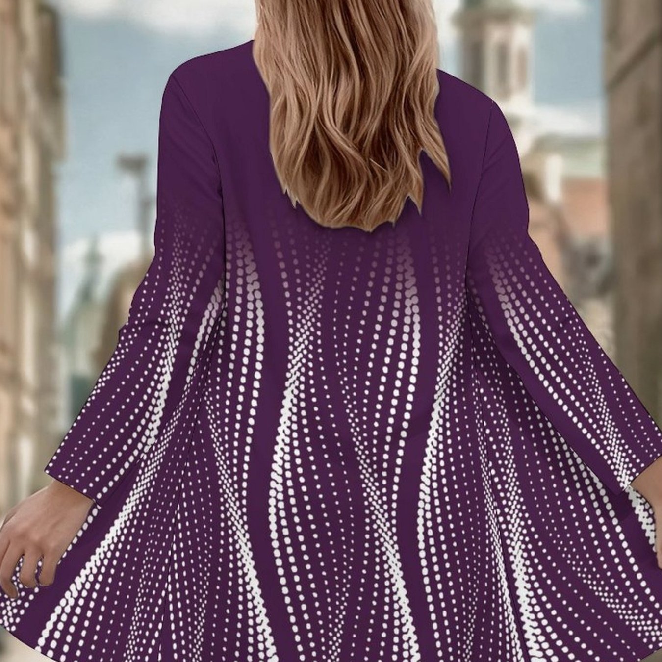 Plus Size, Spring And Autumn Large Size Women's Casual Pullover Coat Long Sleeve Loose Versatile Top Print Design For Daily Light Outerwear