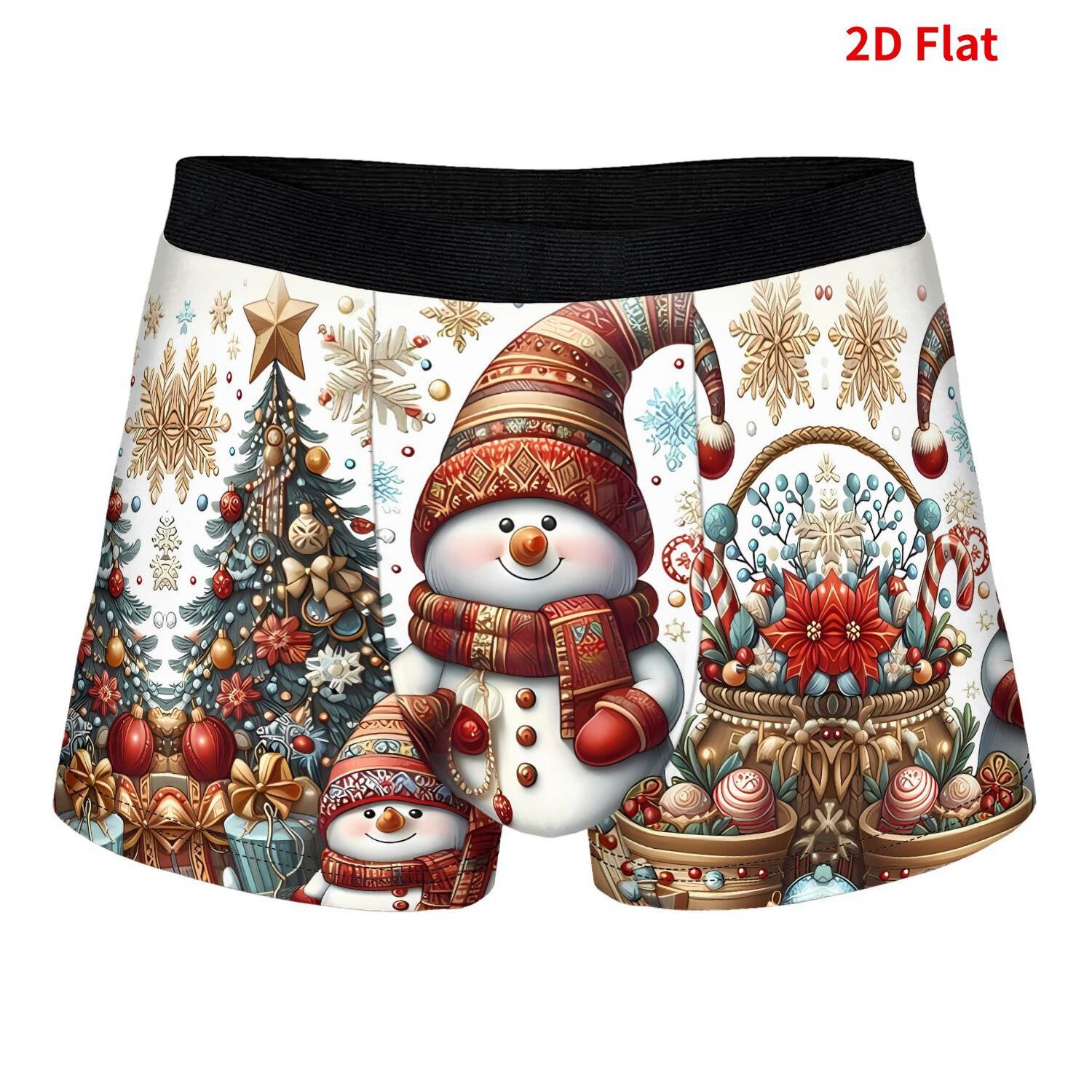 TEMU Snowman Men Underwear Printed Suitable For Everyone Novelty Lover Gift 2d Print Design