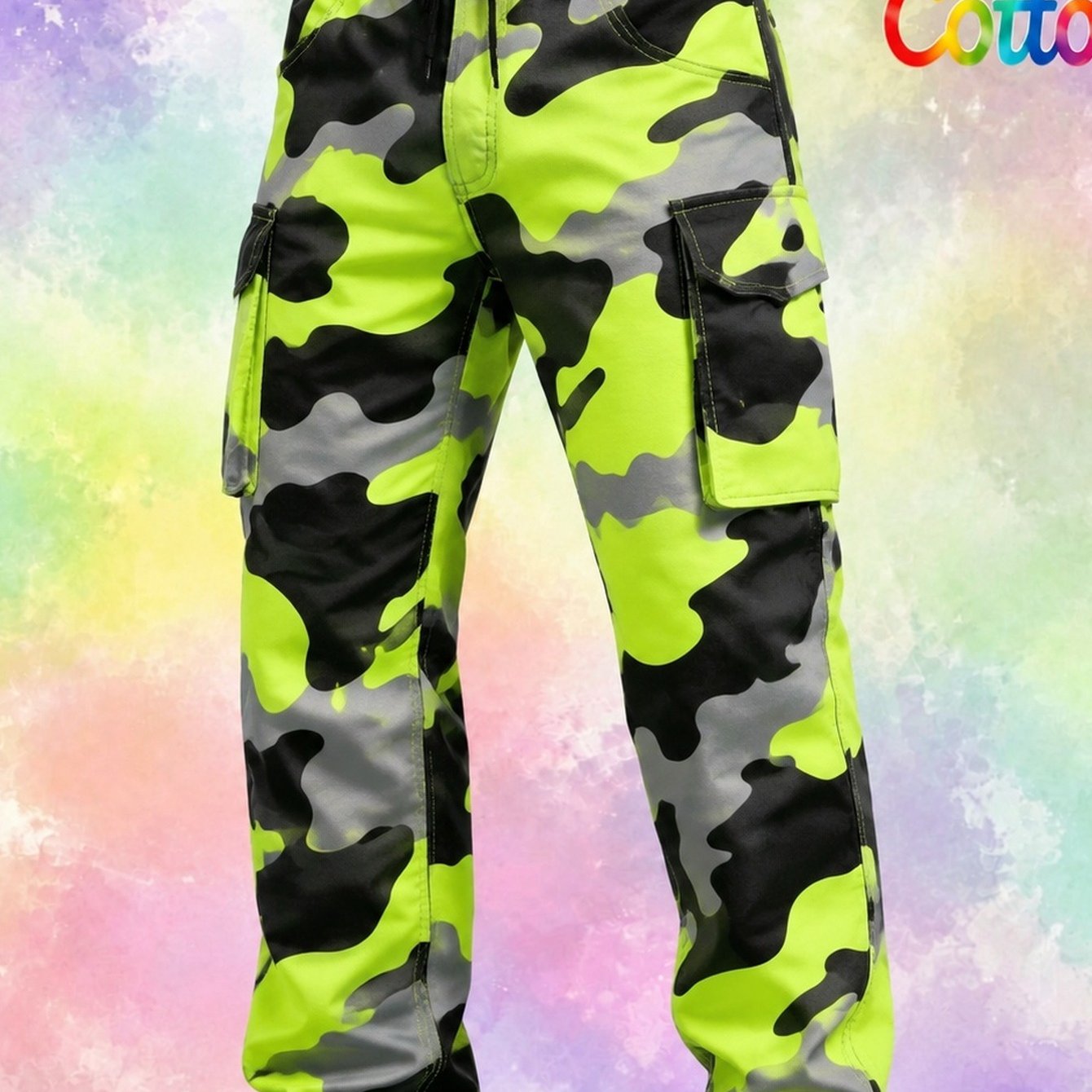 European And Men's 3d Print Elastic Waist Drawstring Trousers, Unique Print, Brand , Suitable For , Ideal For Everyday , Casual Sports, Vacations, Etc., Multiple Pockets