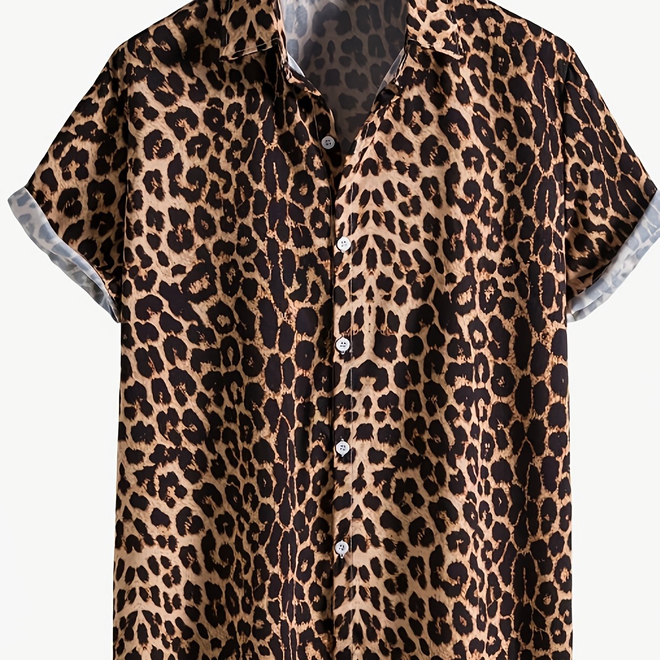 TEMU European And American Men's Fashion Shirt With Print, Summer Short-sleeve Shirt