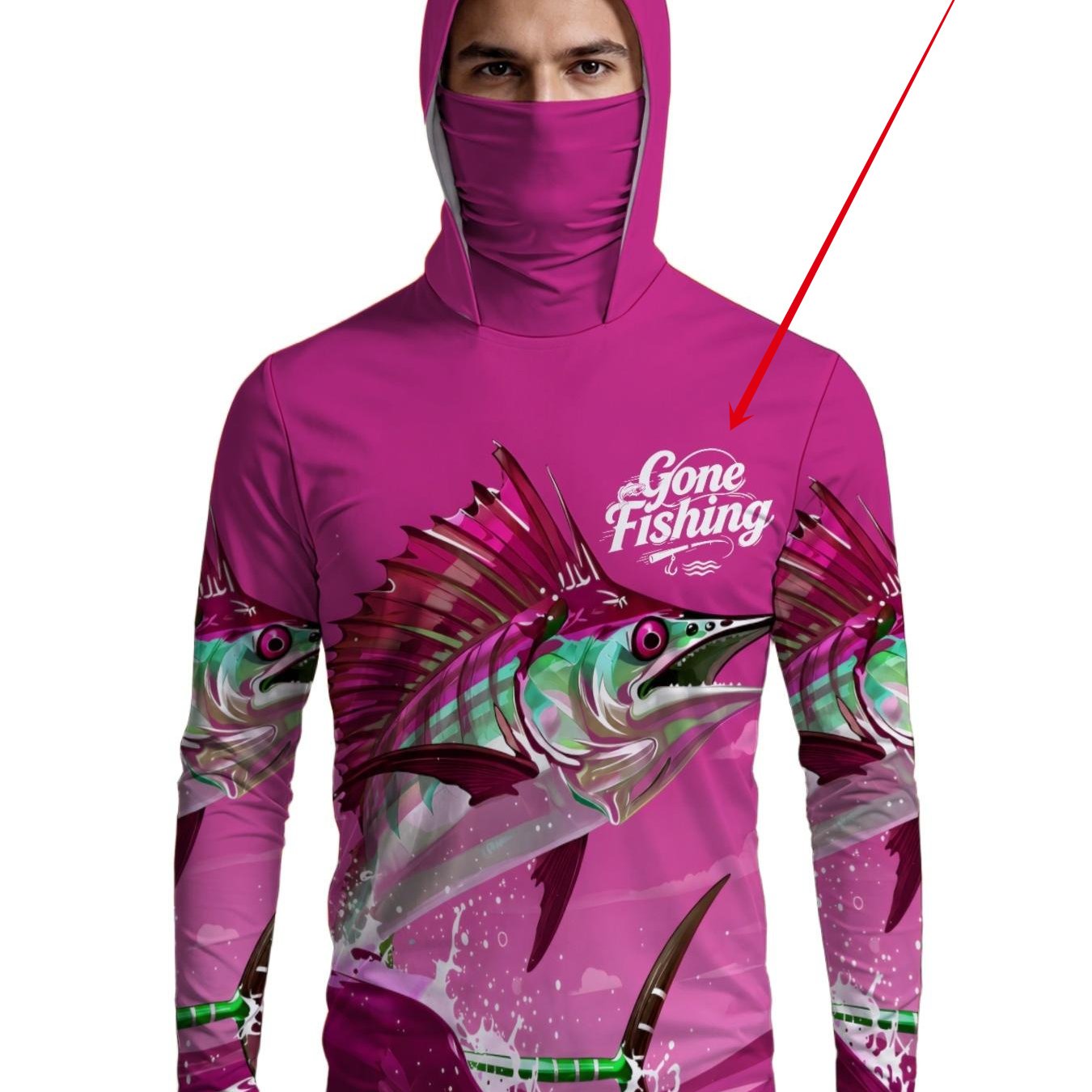 TEMU Men's Personalized Fishing Wear, Hoodie, Pullover, Color Schemes, Casual Wear, Camping, Mountaineering, Water Sports, Machine Washable, Fishing