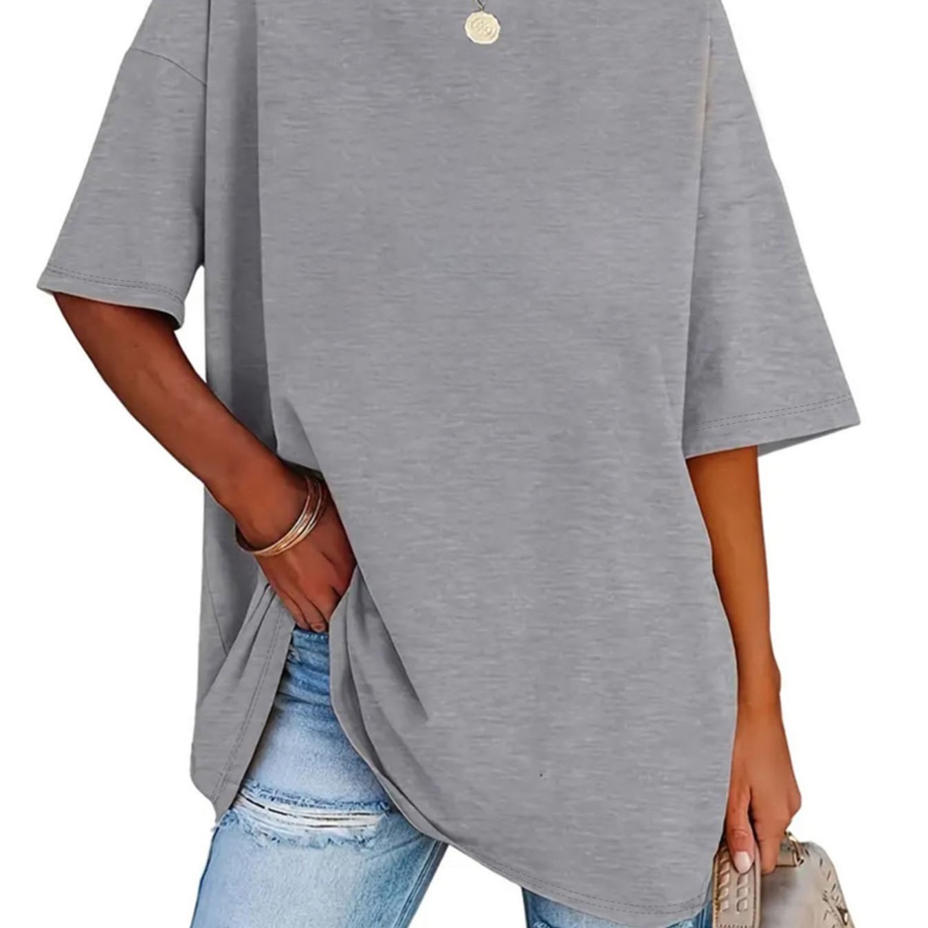 E-shop Sehr trendiges einfarbiges Damen-Mode-T-Shirt, für Frühling Sommer, vielseitig für alle Jahreszeiten alle Körpertypen!