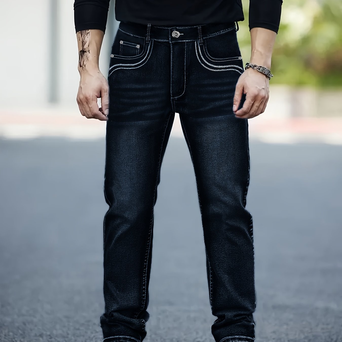 TEMU Fashion Slim Stretch Men's Jeans - Comfortable And Versatile Men's Jeans That In