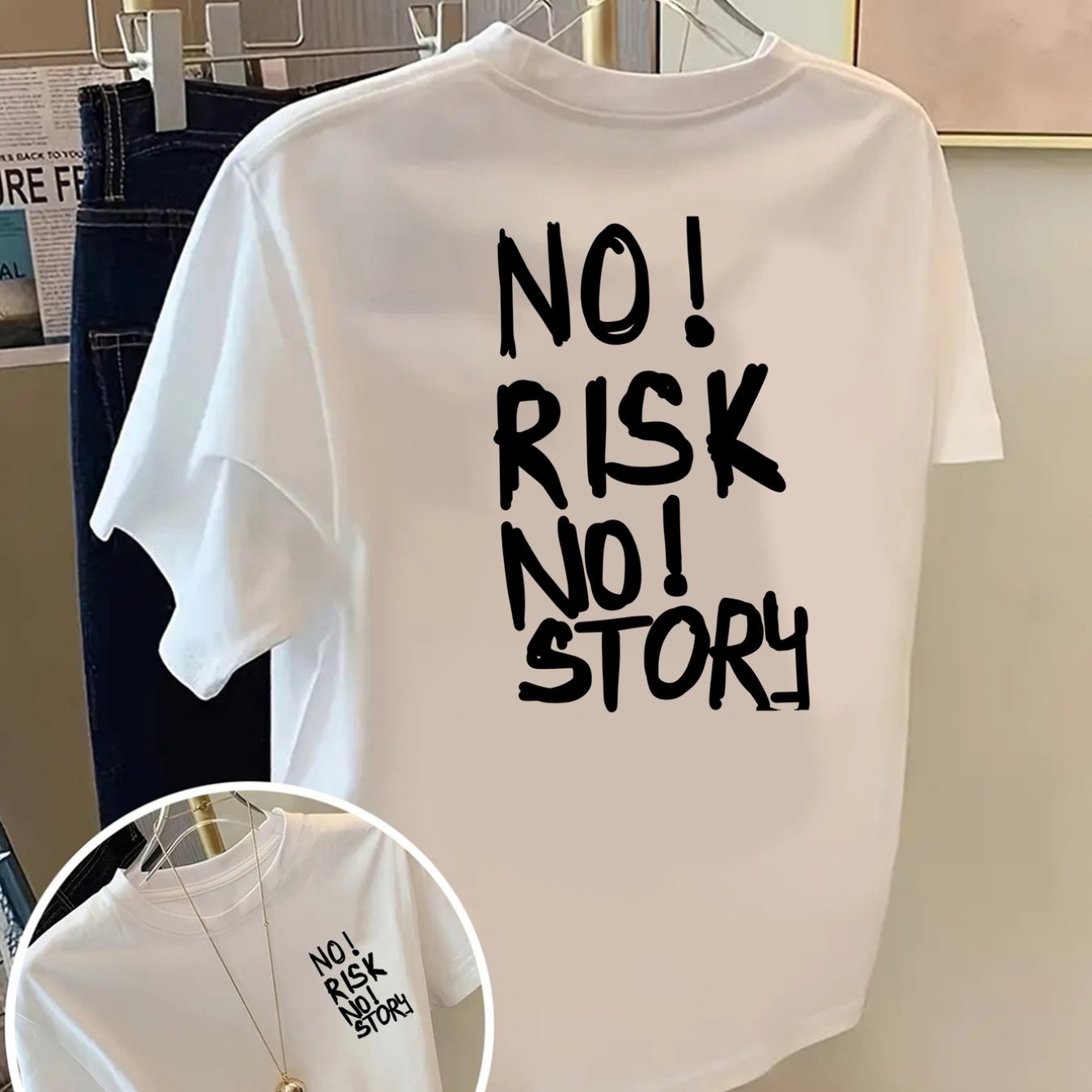 TEMU T-shirt à manches courtes pour femmes avec imprimé de slogan inspirant "Esprit d' et arrière", col rond, décontracté et confortable, et