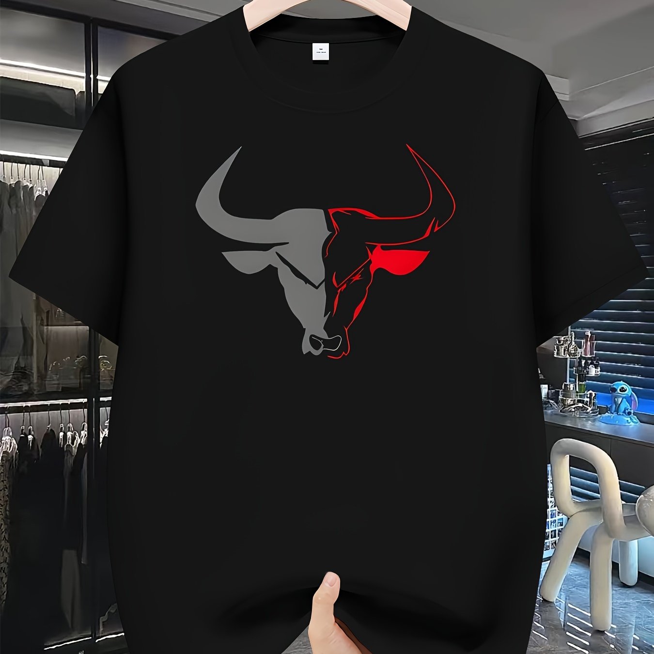 TEMU Summer Men's Fashion Novelty Versatile Round Neck Printed Short Sleeve T-shirt