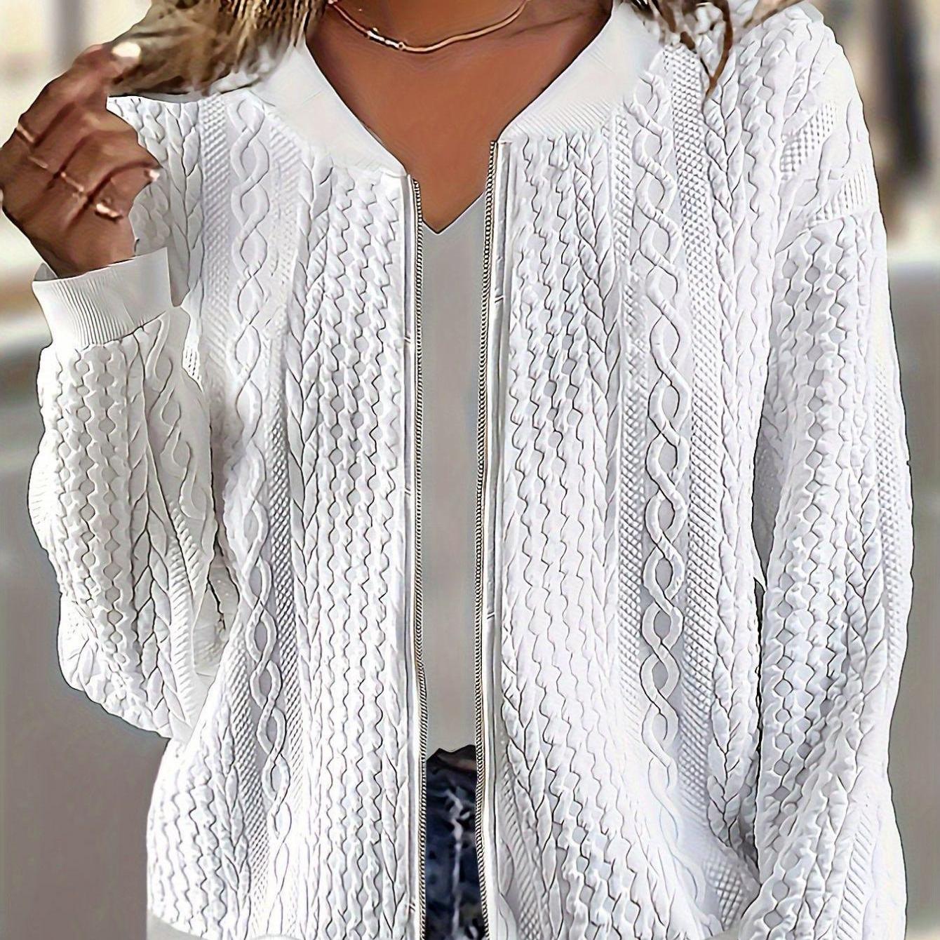 TEMU 2026 Spring New Solid Color Long Sleeve Women's Jacket Twist Coat Simple Versatile Fashion Casual Suitable For Shopping Commuting Office Parties