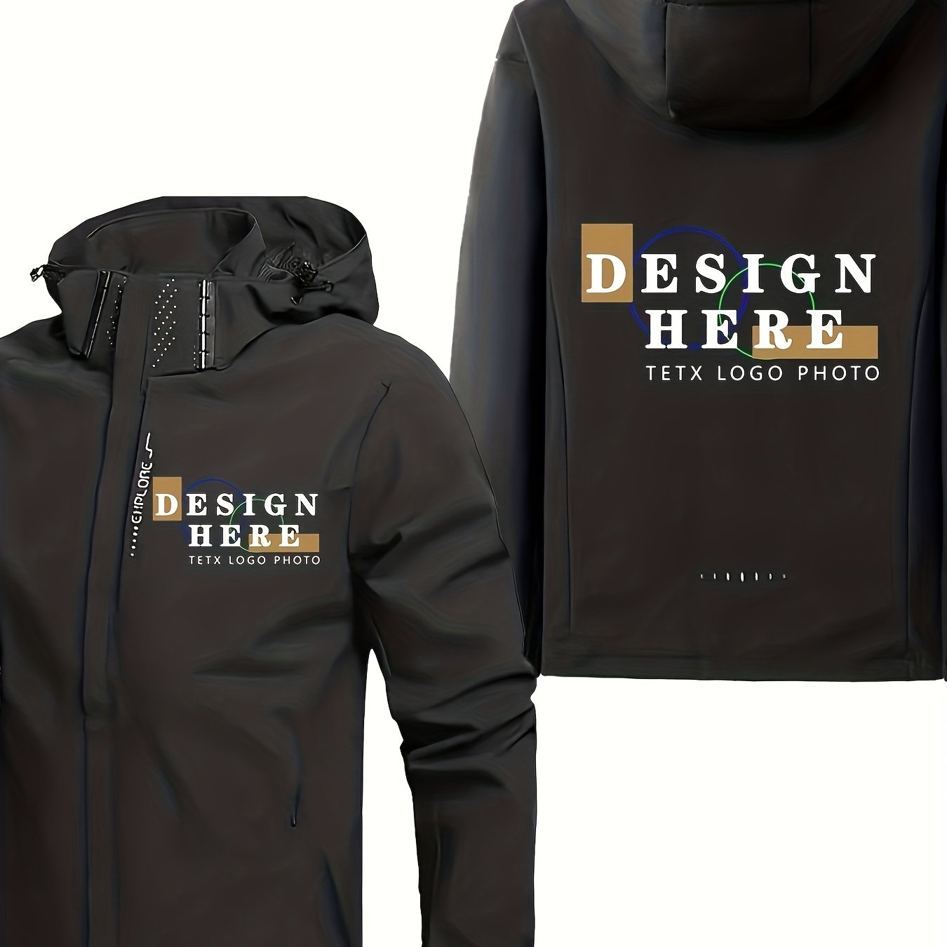 Men's Custom Hooded Jacket - Casual Autumn/winter Motorcycle And Outdoor Sports Jacket With Zippered Pockets, Polyester, Long Sleeve, Regular Fit, Casual Sport Jacket | Hooded Jacket | Zip-up Jacket