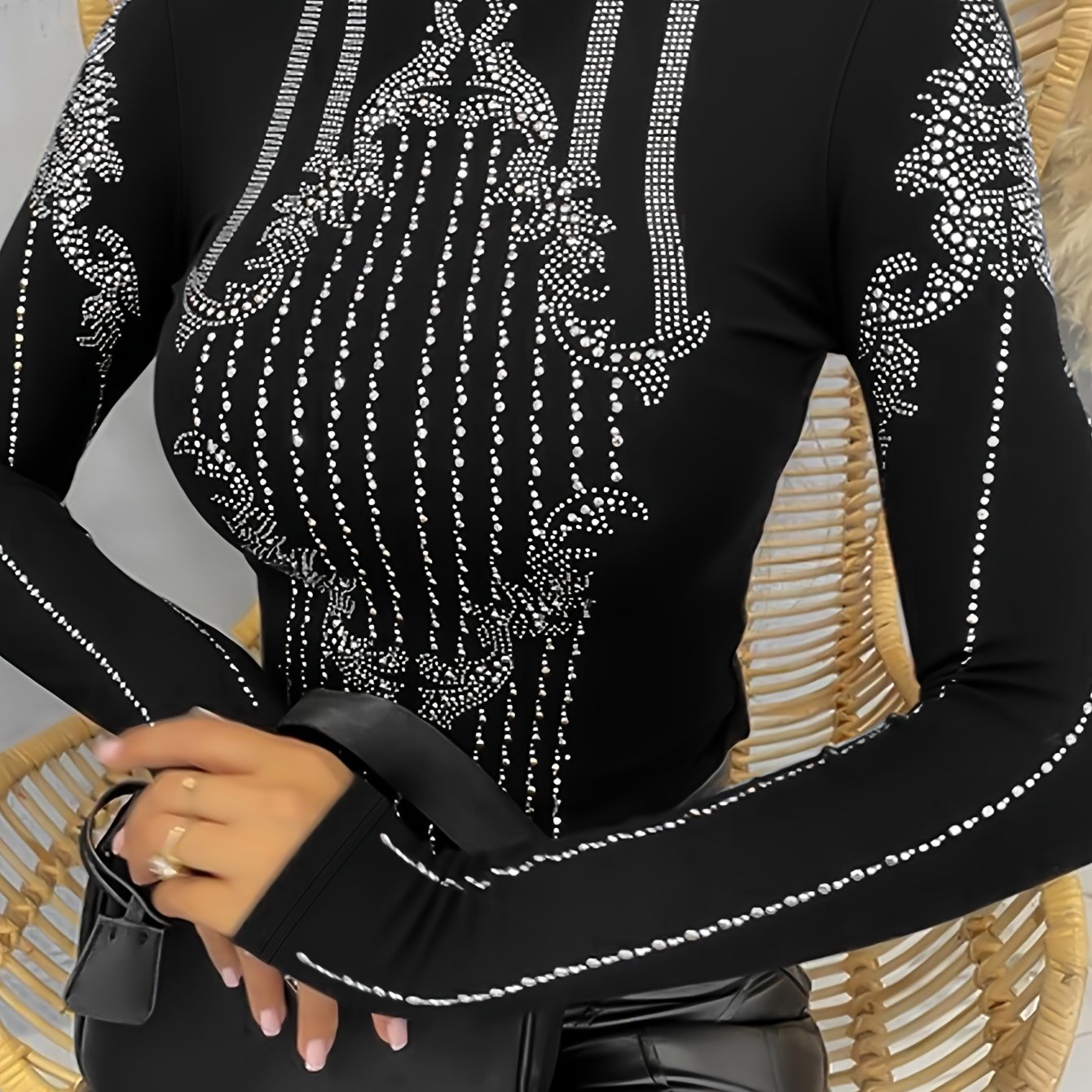 Rhinestone Bodycon Top