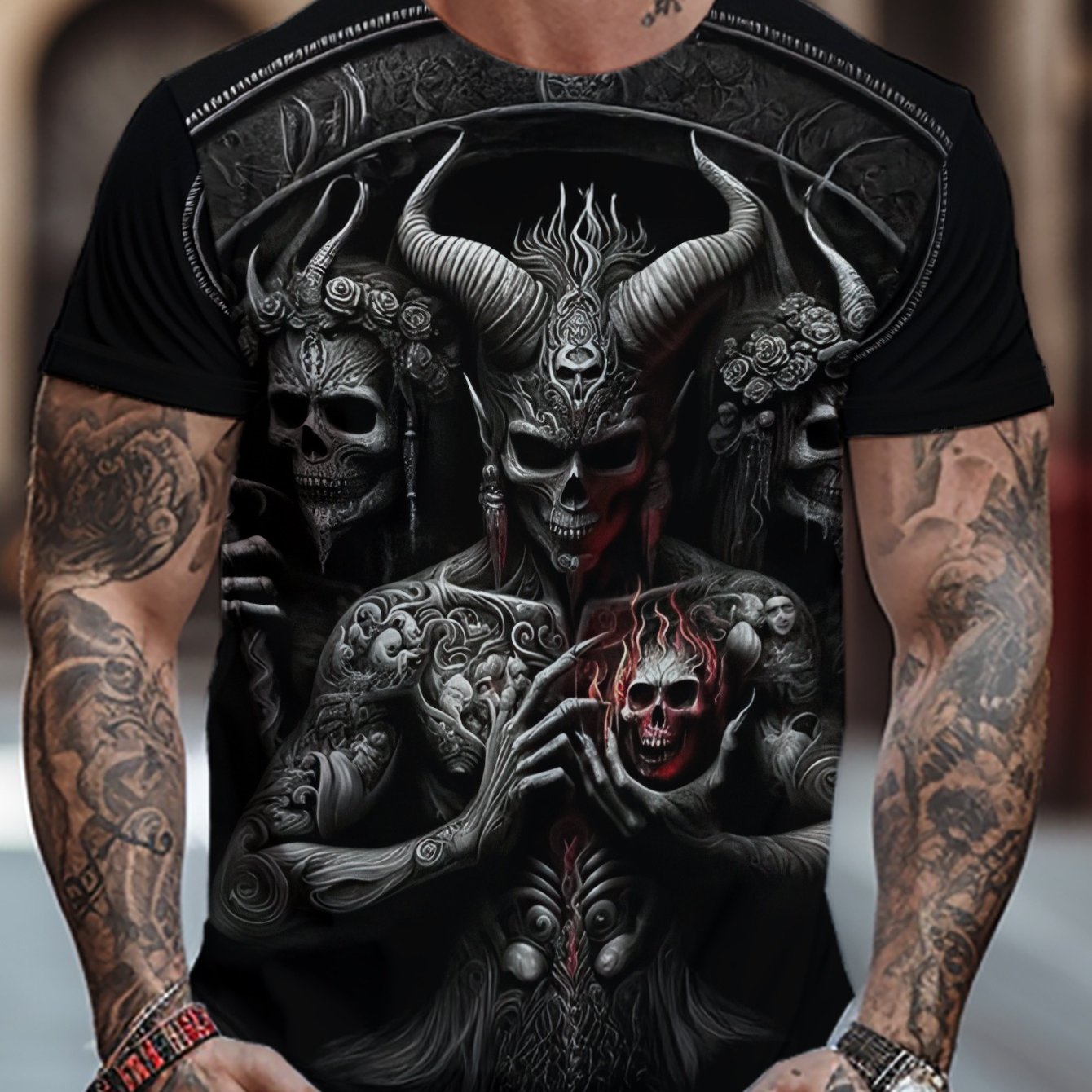 TEMU Men's Short-sleeve T-shirt With 3d Digital Printing