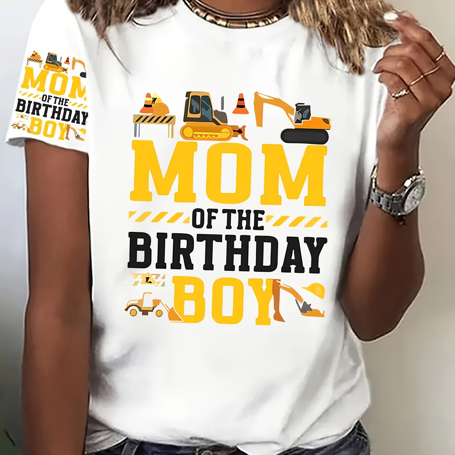 TEMU Mechanical Theme Women's Short Sleeve T-shirt | Birthday Special, Vibrant Colors, Comfortable And Breathable Crew Neck, Ideal For Casual