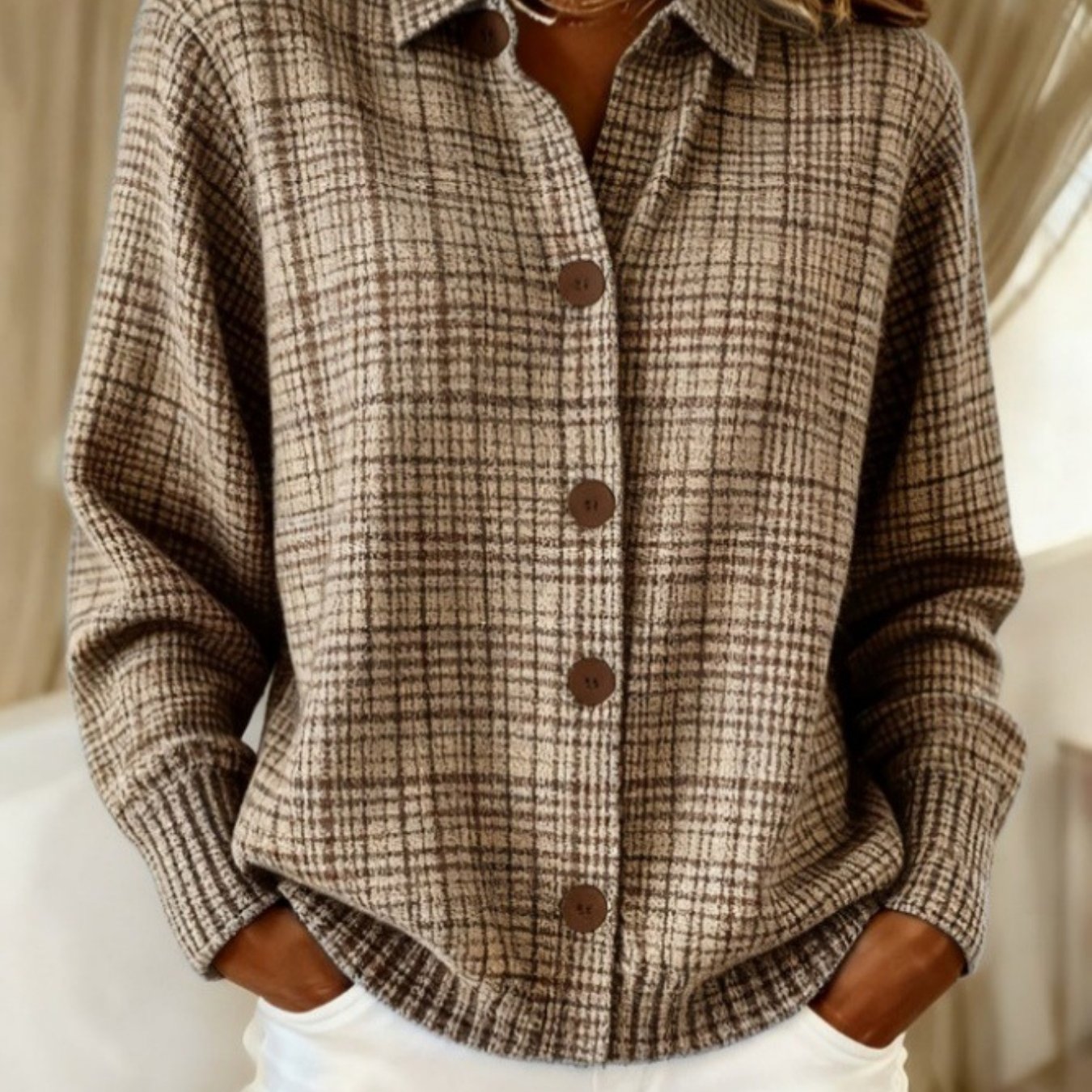 TEMU Plus Size - Large Size Women's, Autumn And Winter Casual Cardigan, Fashionable Cardigan Top, Lazy Style Long Sleeves, Suitable For Going Out To