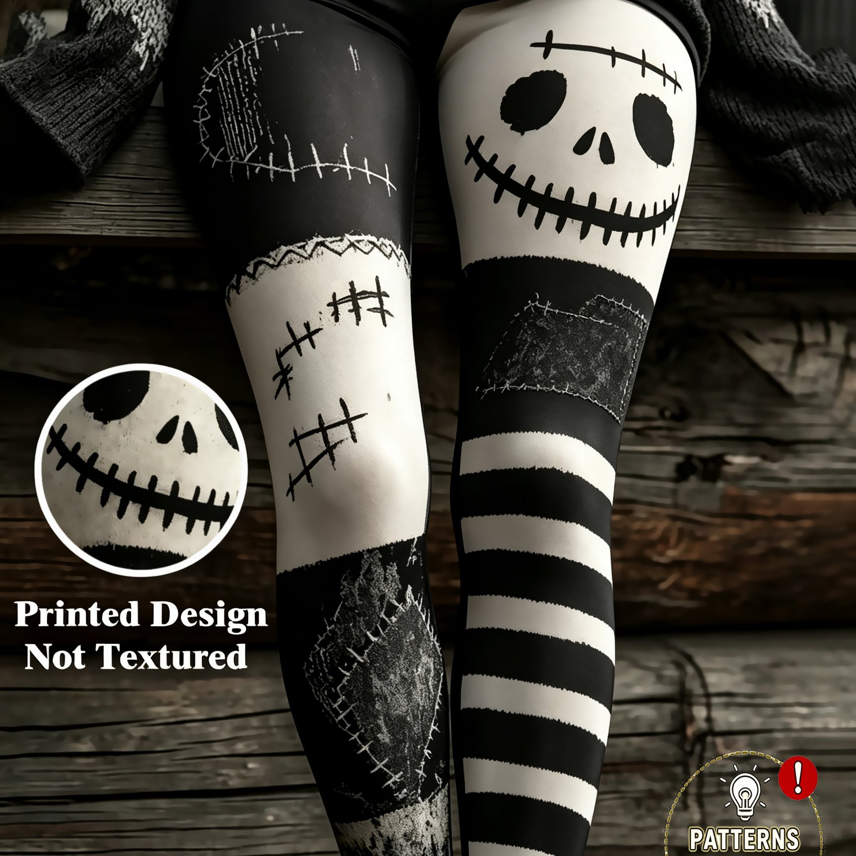 TEMU Women's High-waisted Stretchy Pants With Print & Skull Design - Opaque Leggings Suitable For, Dance, Themed Outfits, Machine Washable Wear