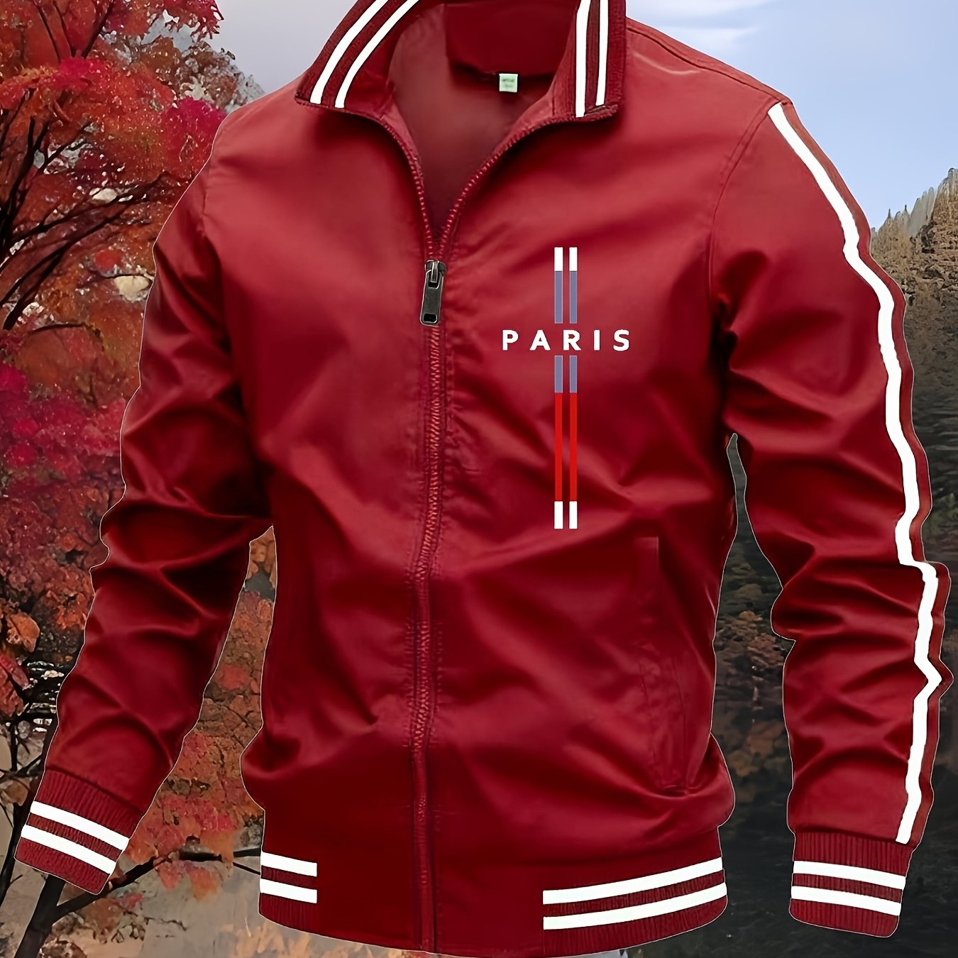 TEMU Men's Sports Jacket, Baseball Jacket, Fashion Motorcycle Windproof Jacket, Outdoor Hiking High-quality Men's Outerwear Jacket