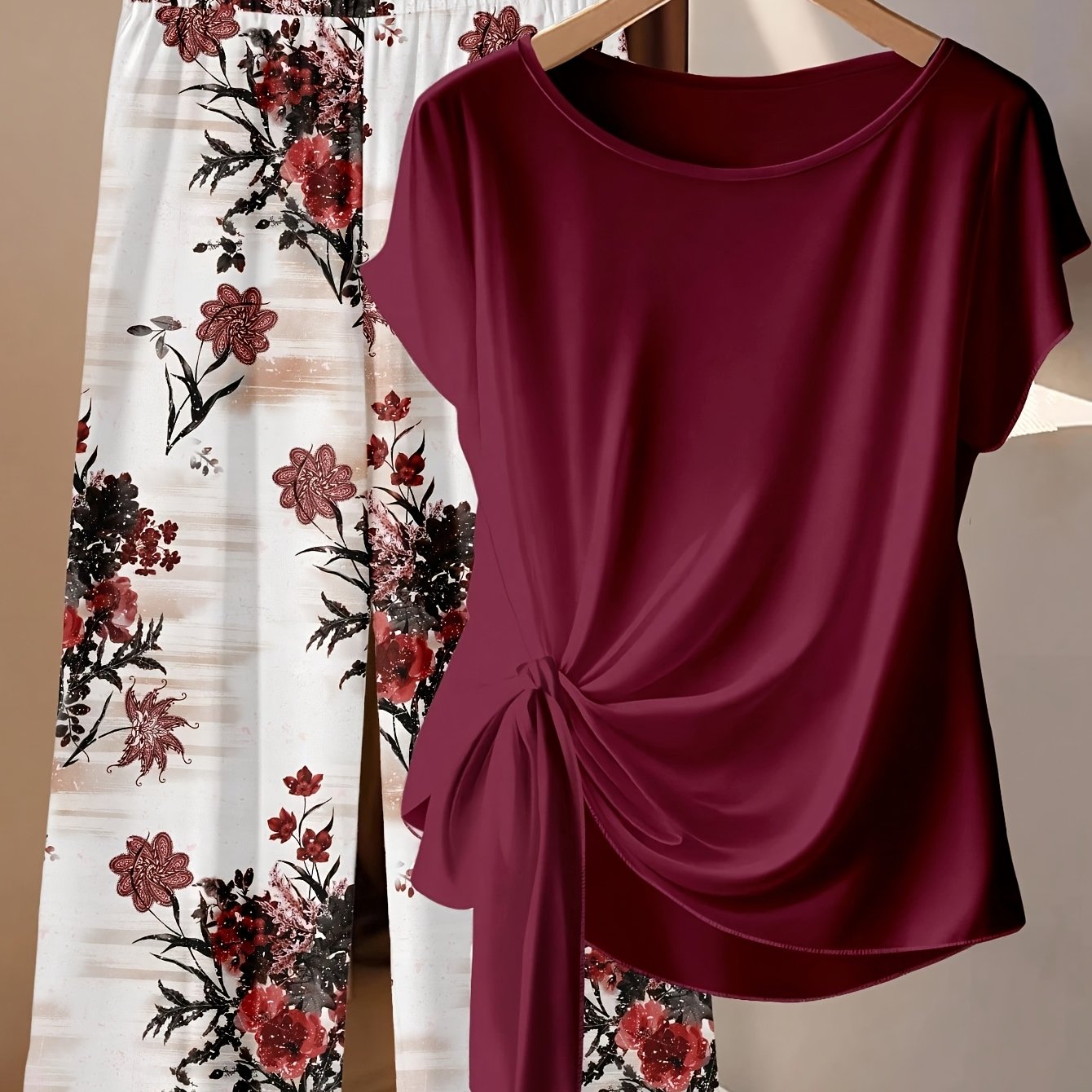 TEMU Women's Fashion Casual Popular Hot Floral Print Pants Set