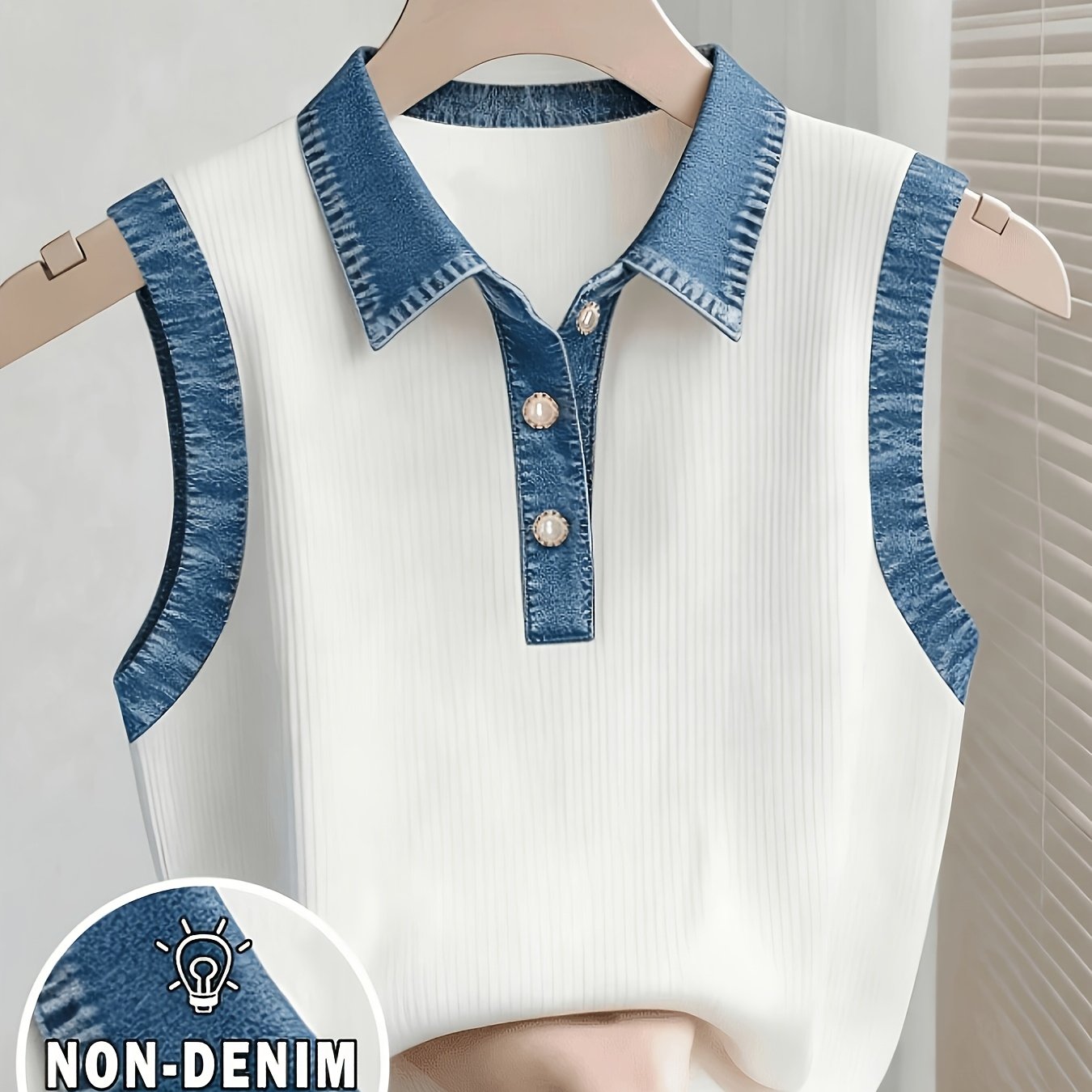 TEMU Ladies Color Block Neck Casual Vests