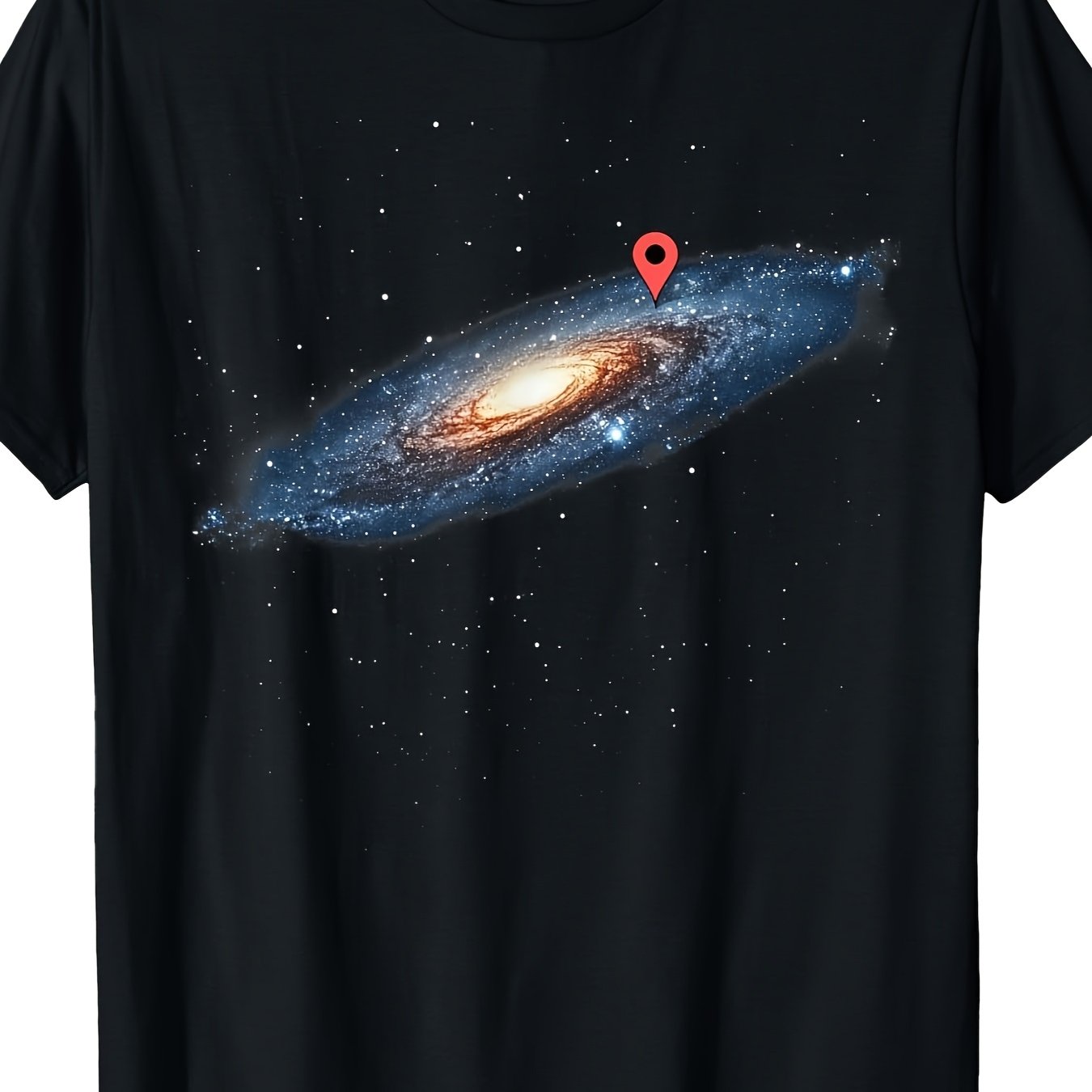 Image of Milky Way Universe Location Pin Space Funny T- Shirt- 100 Cotton - 220g